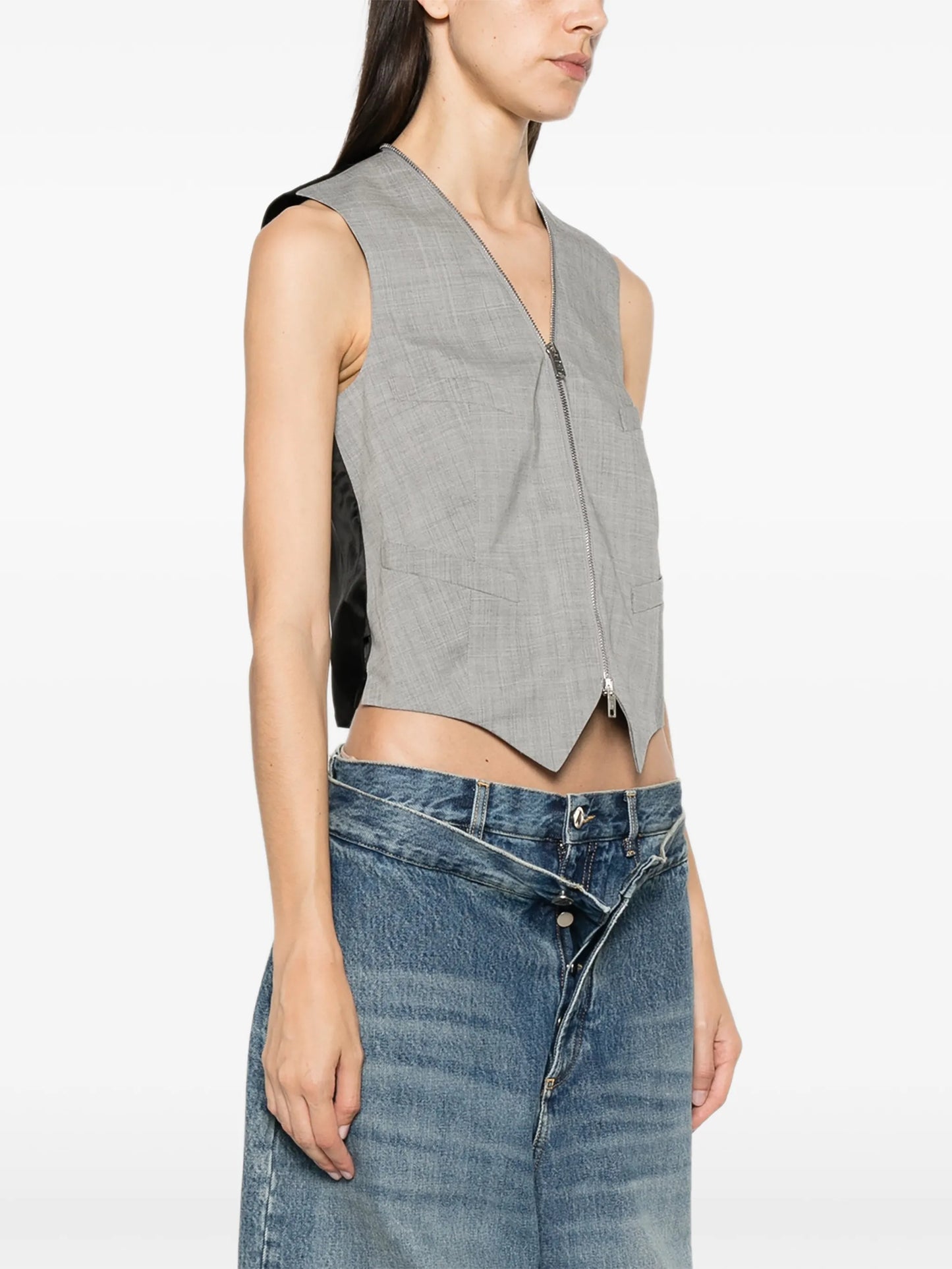 tailored zipper vest