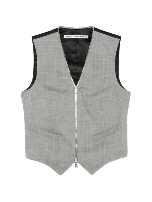 continuous loop zipper tailored vest