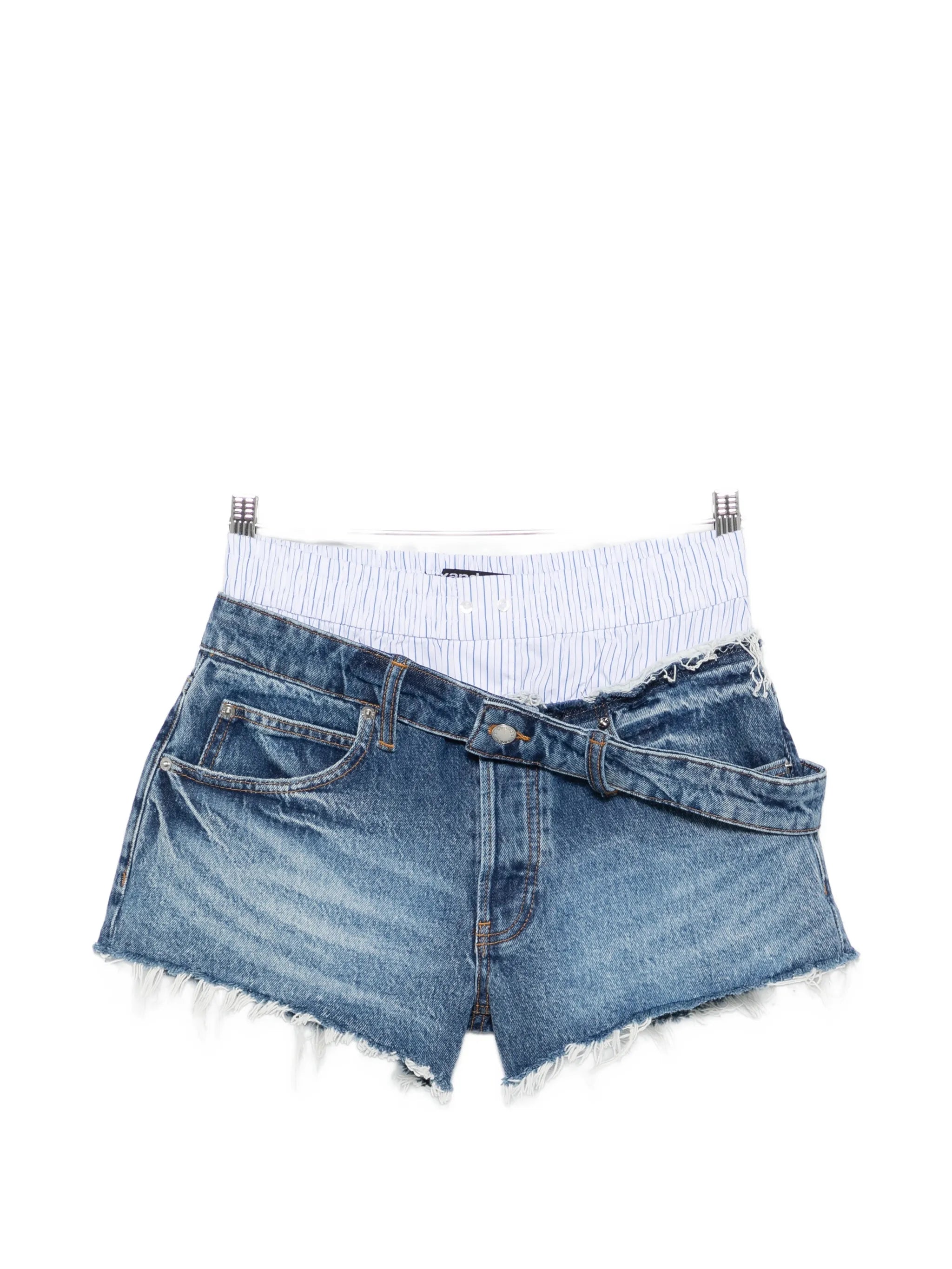boxer-waistband denim shorts