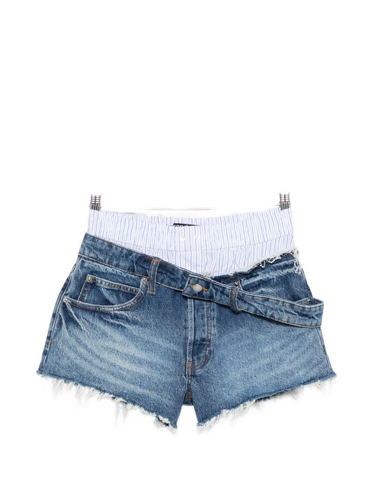 boxer-waistband denim shorts