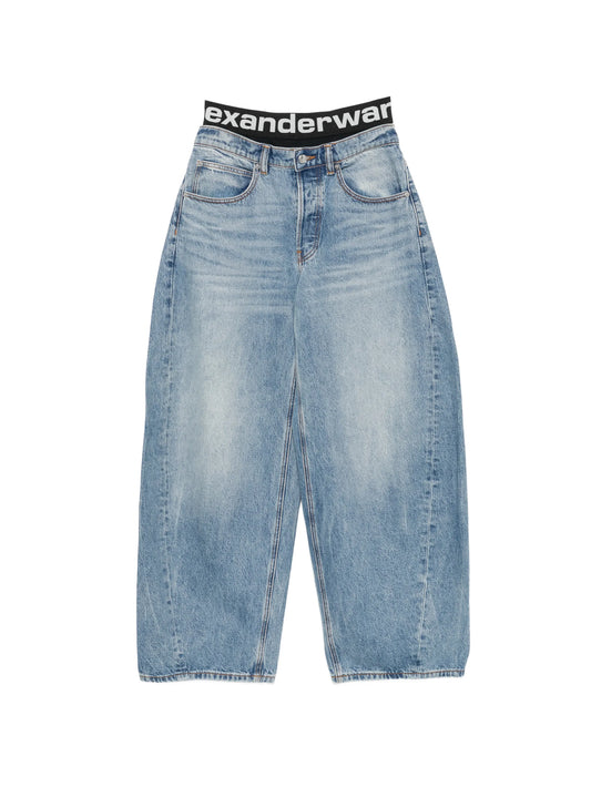 logo-waistband jeans
