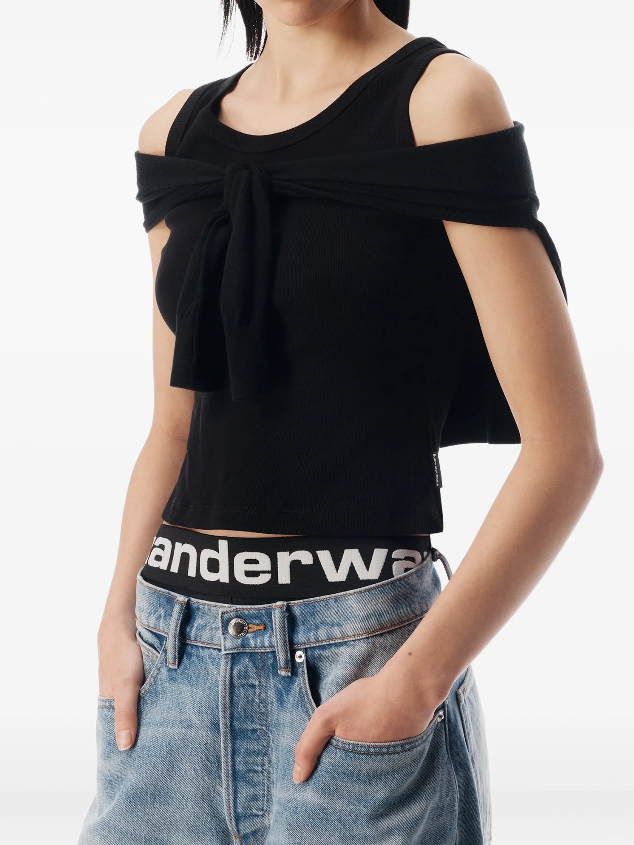 blow-up jeans with logo bike short waistband