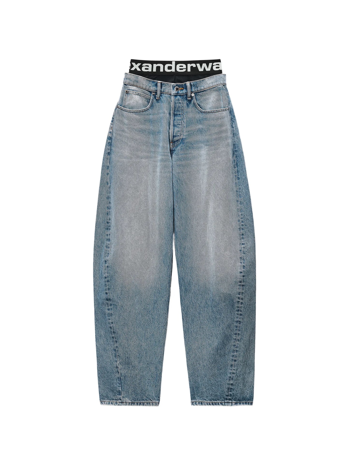 blow-up jeans with logo bike short waistband