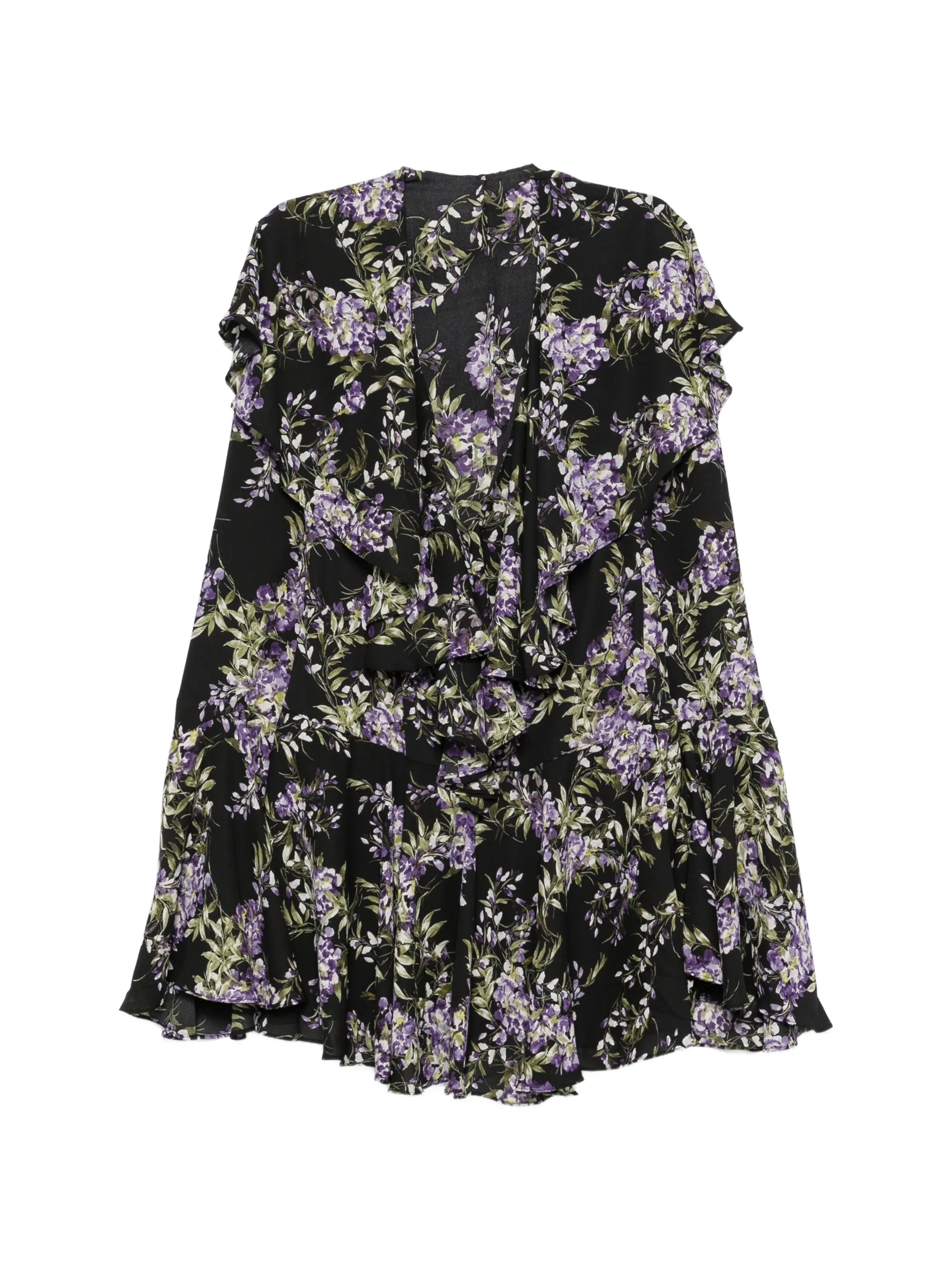 ruffled floral-print dress
