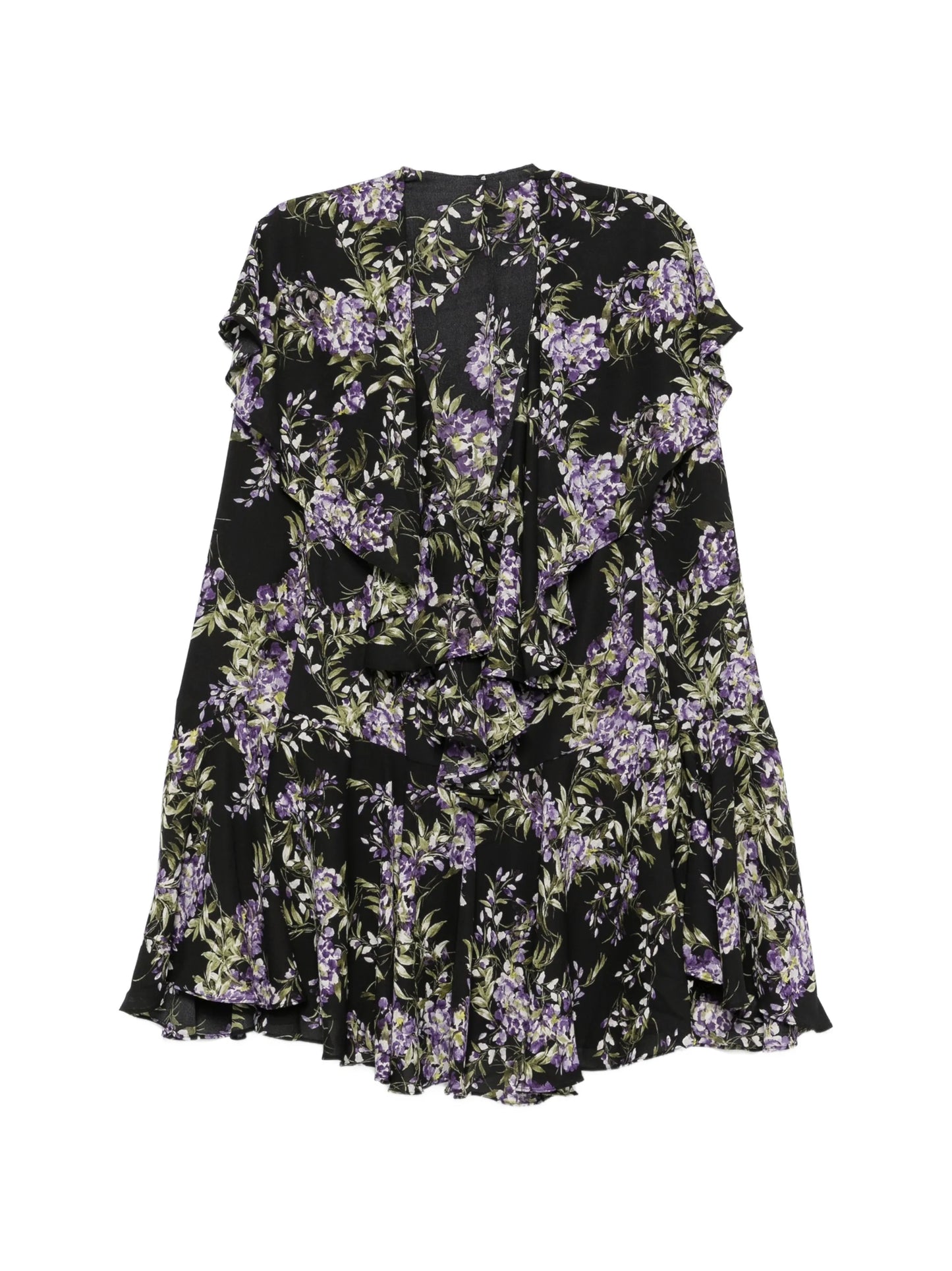 ruffled floral-print dress