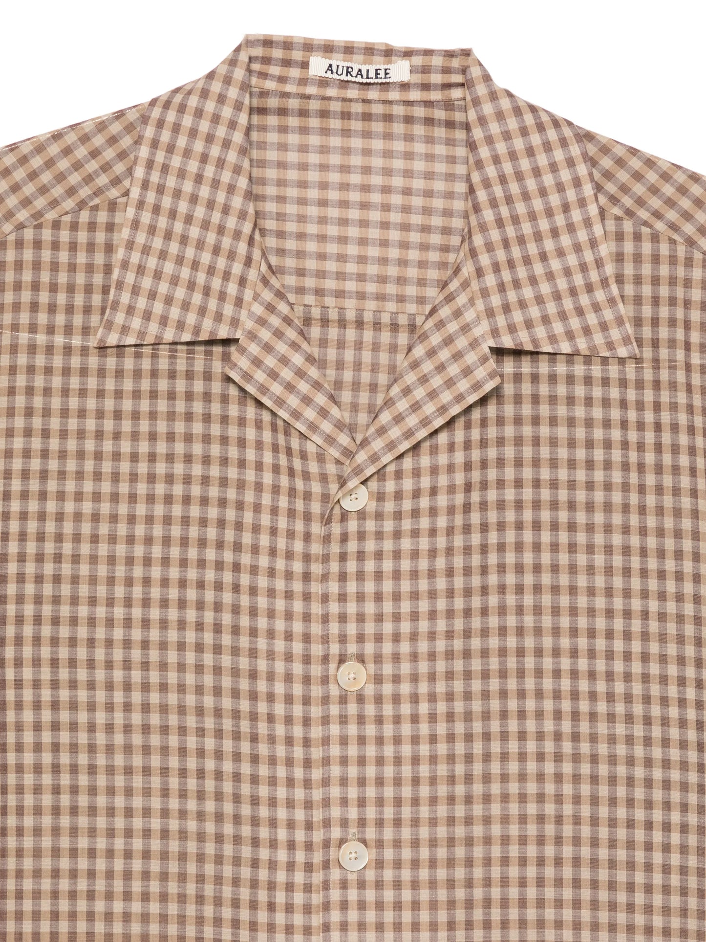gingham-check short-sleeved shirt