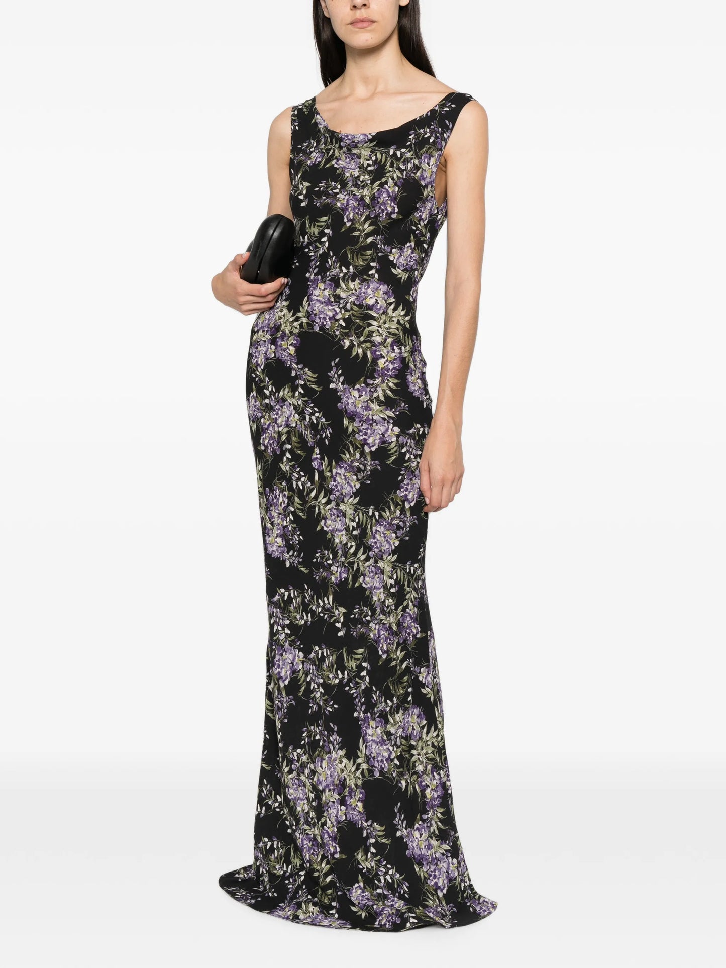 floral-print cowl-neck dress