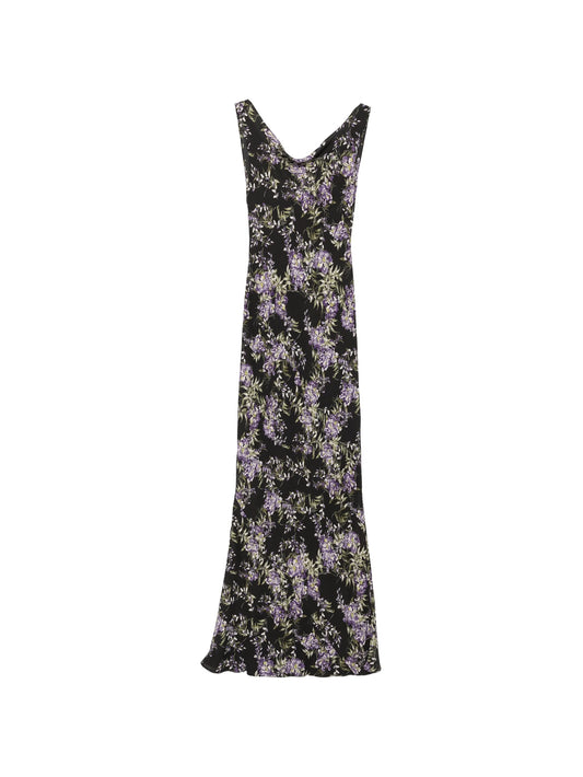 floral-print cowl-neck dress