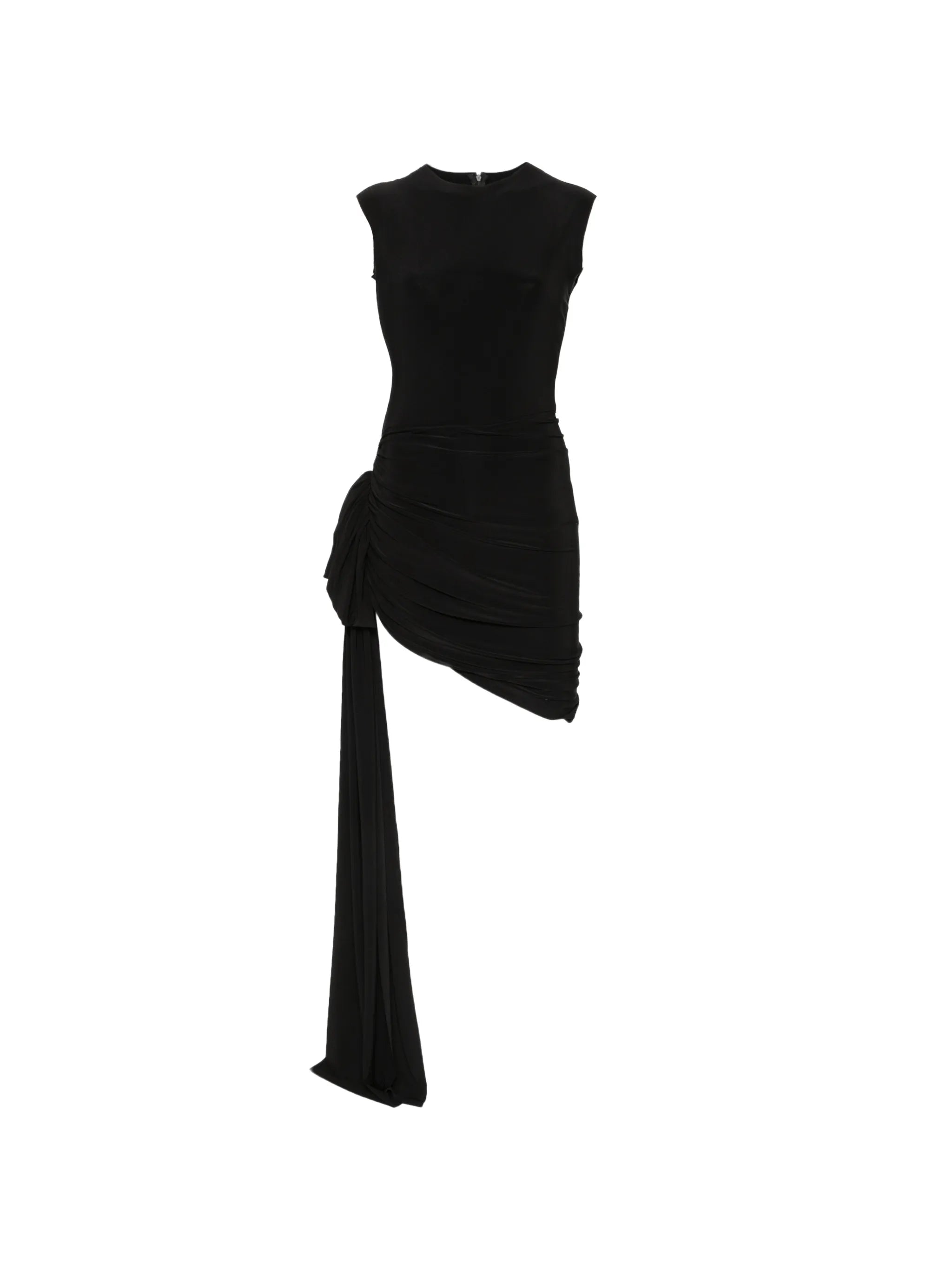 side-drape mini dress with bow