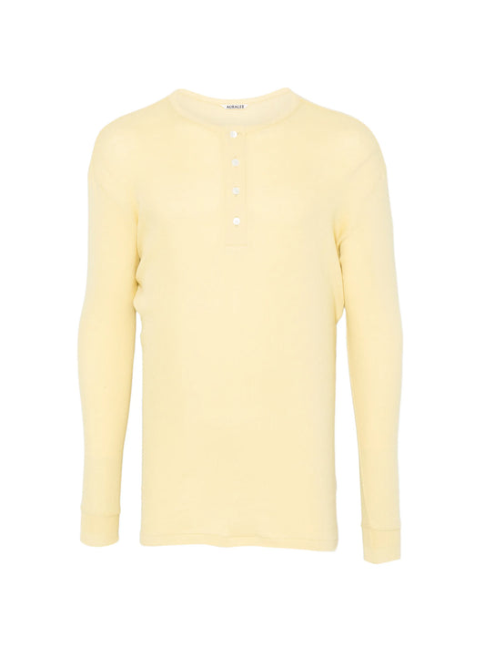 Henley ribbed-knit top