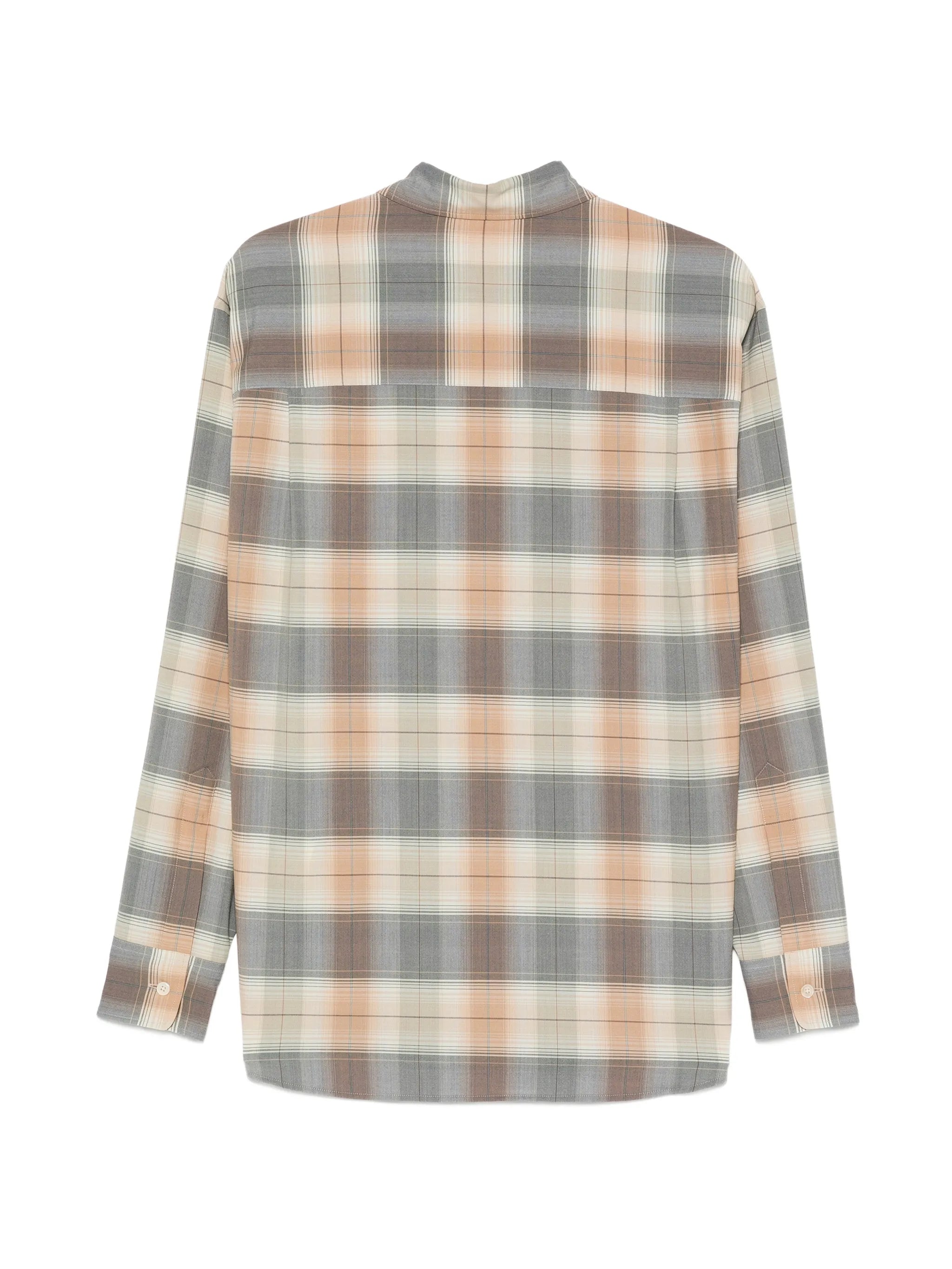 check-print wool shirt