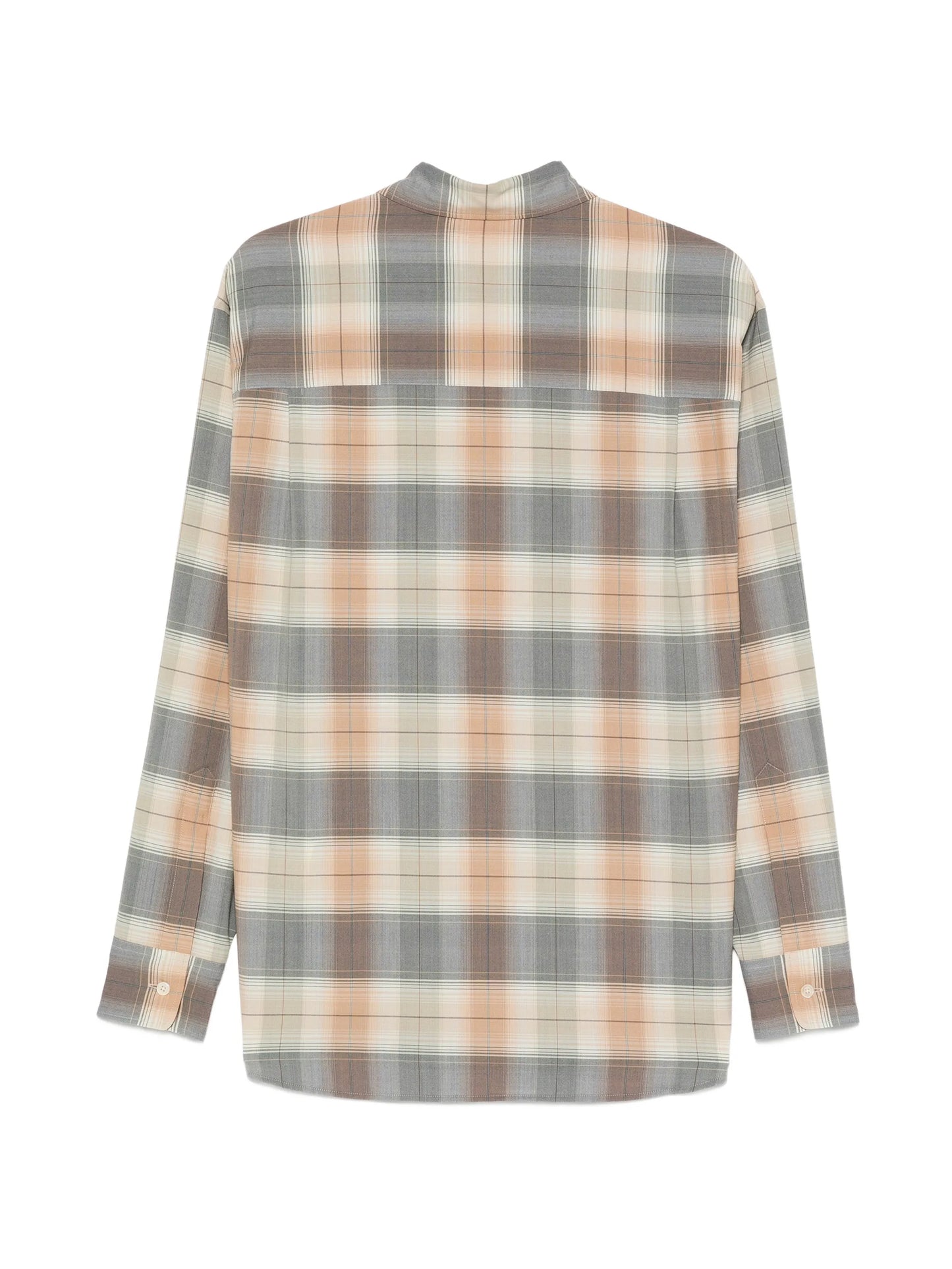 check-print wool shirt