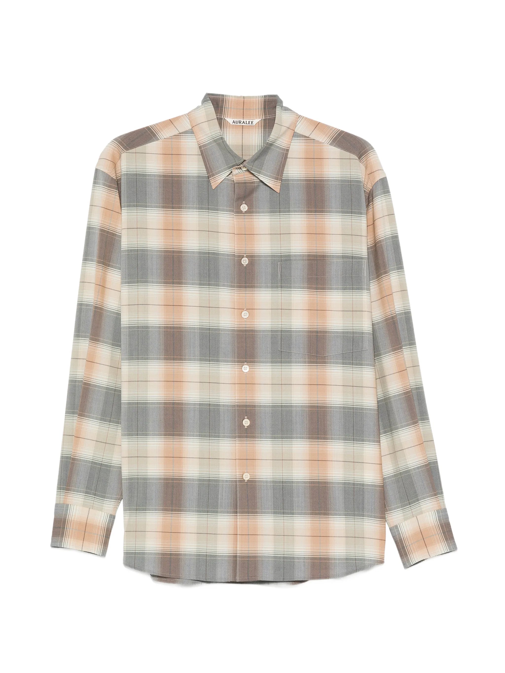 check-print wool shirt