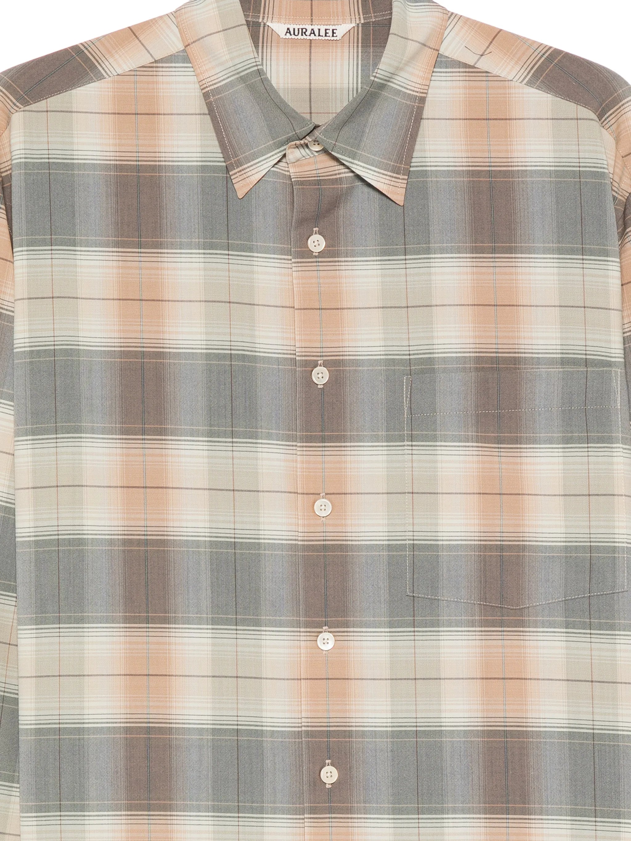 check-print wool shirt