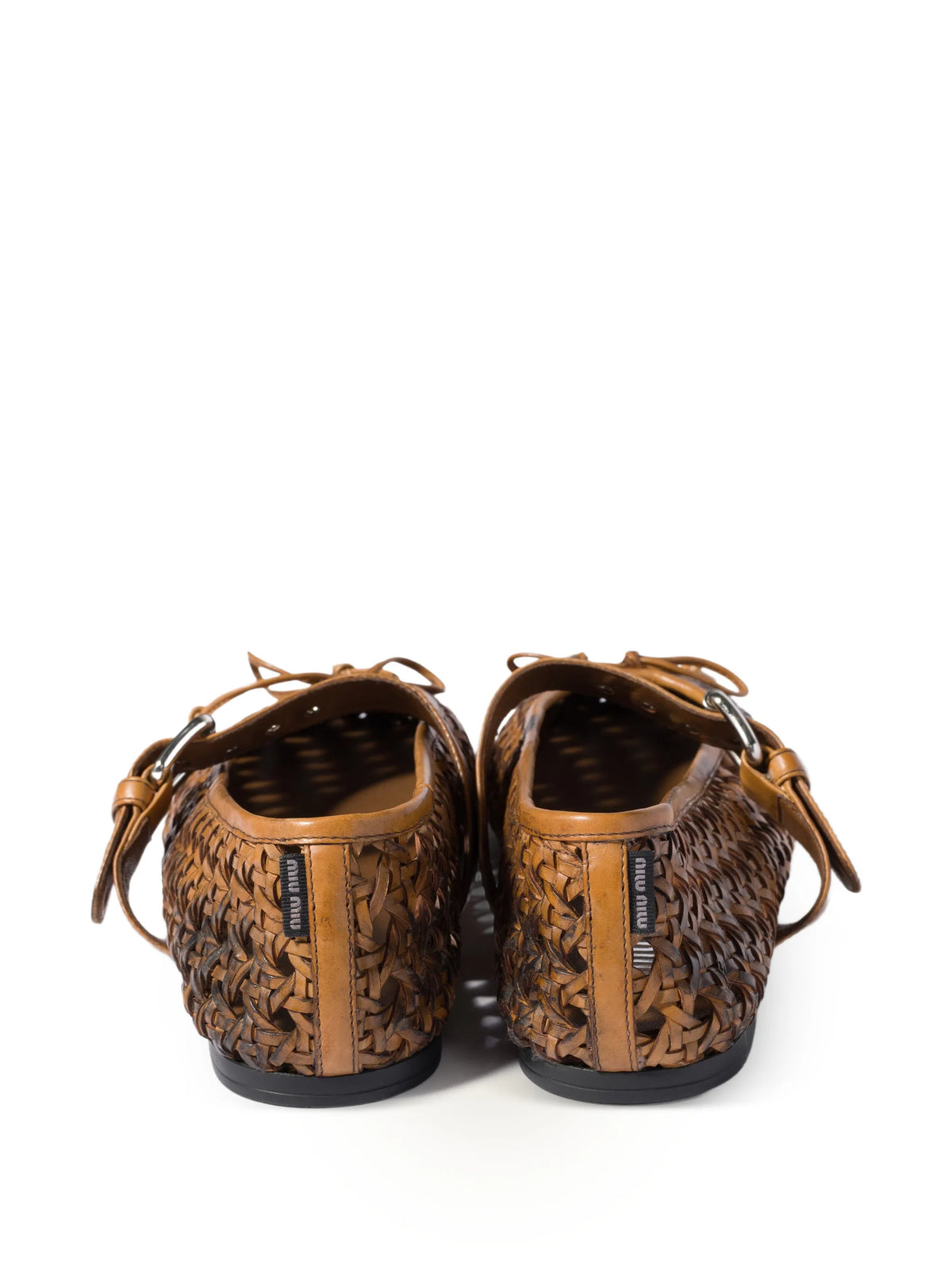 woven buckle-strap ballet flats
