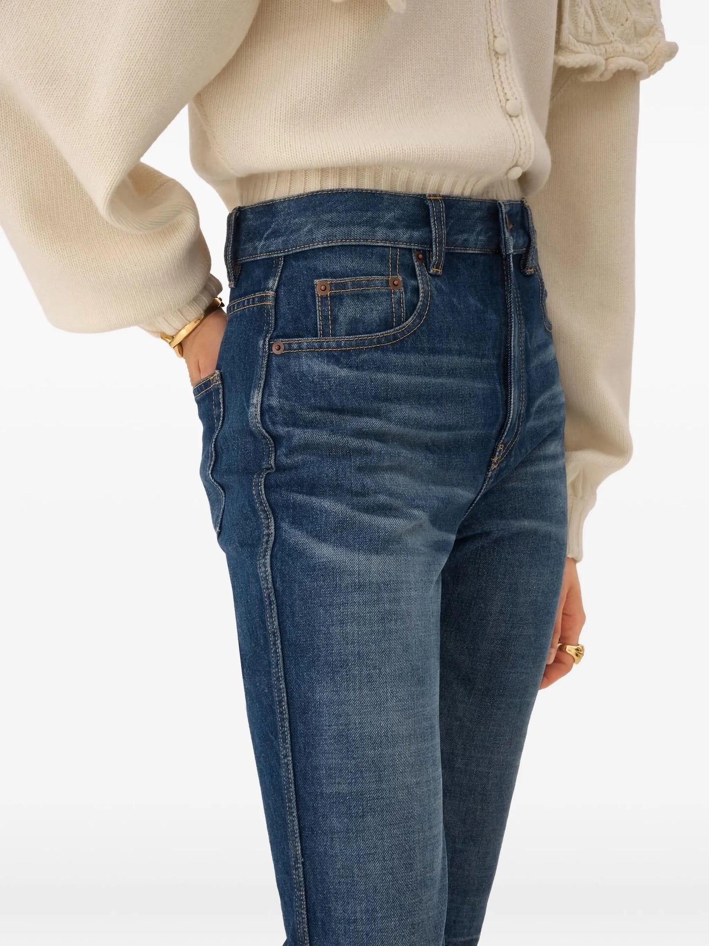 high-rise capri jeans