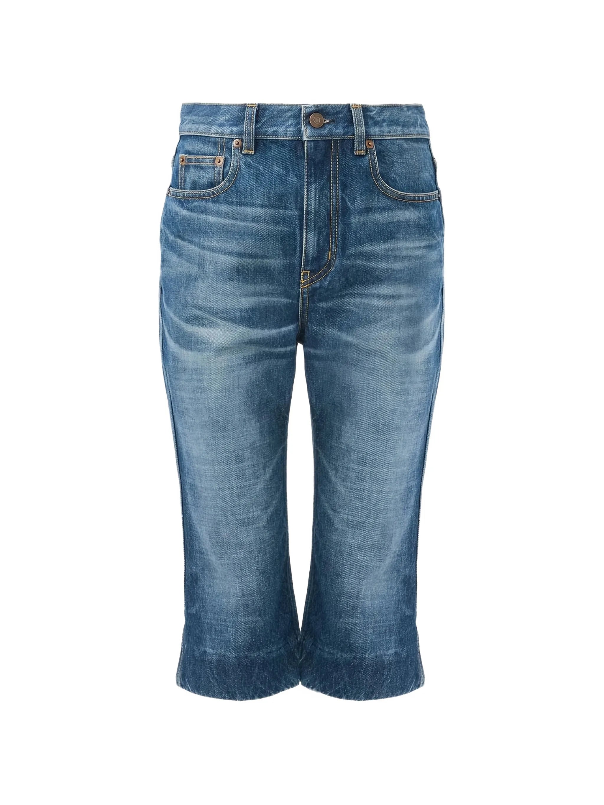 high-rise capri jeans