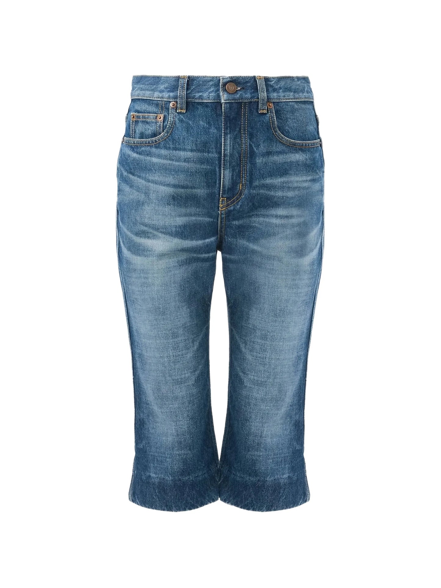 high-rise capri jeans