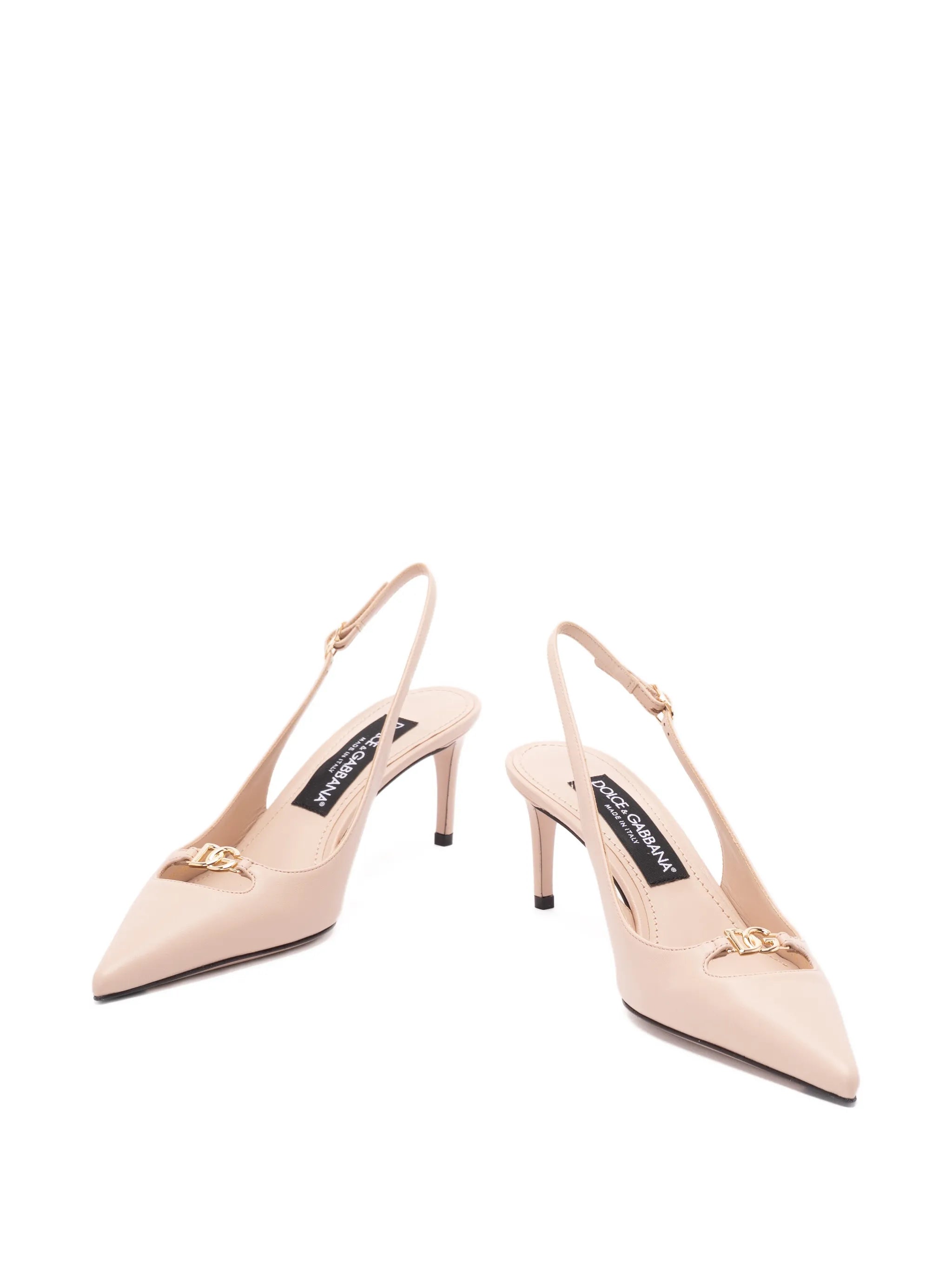 silk-effect nappa-leather slingbacks