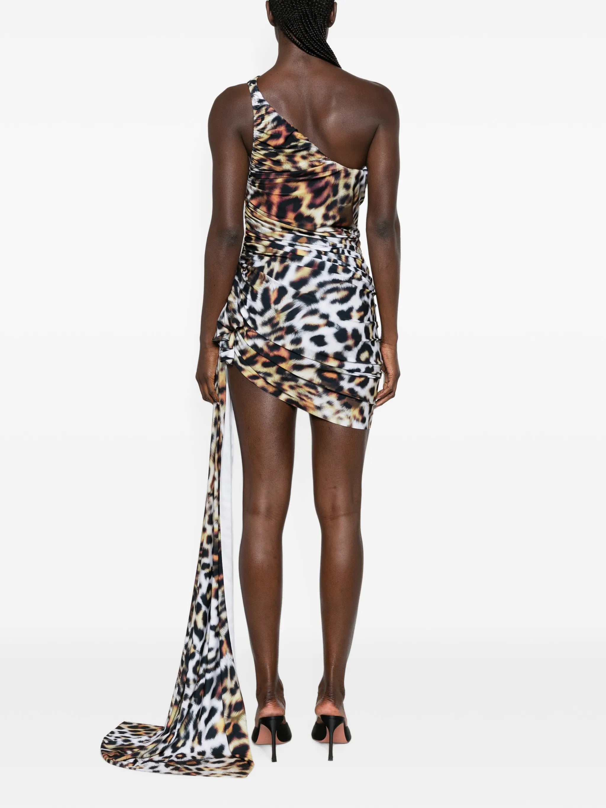 Diana animal-print asymmetric mini dress
