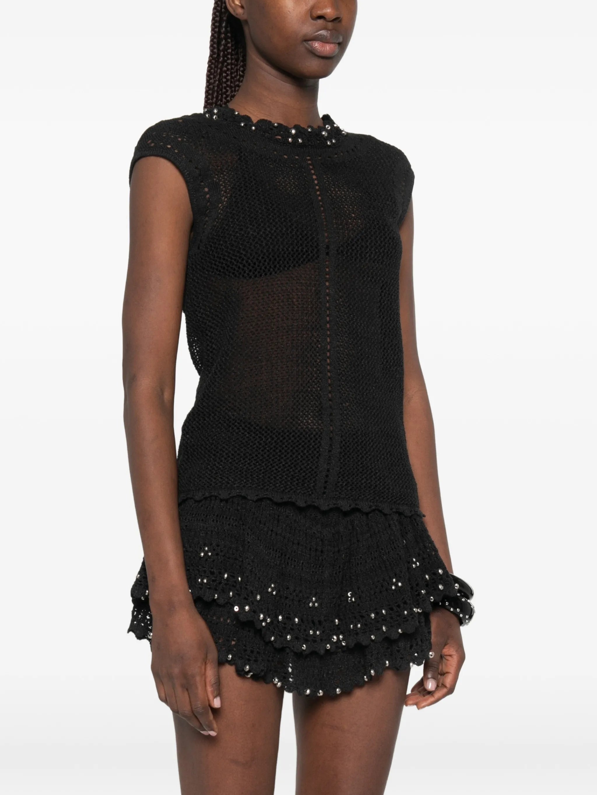 scalloped openwork top