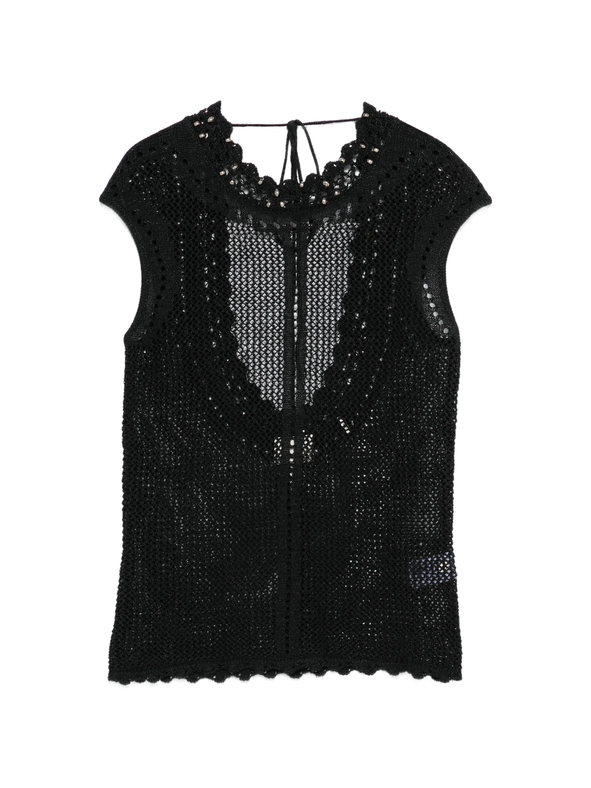 scalloped openwork top