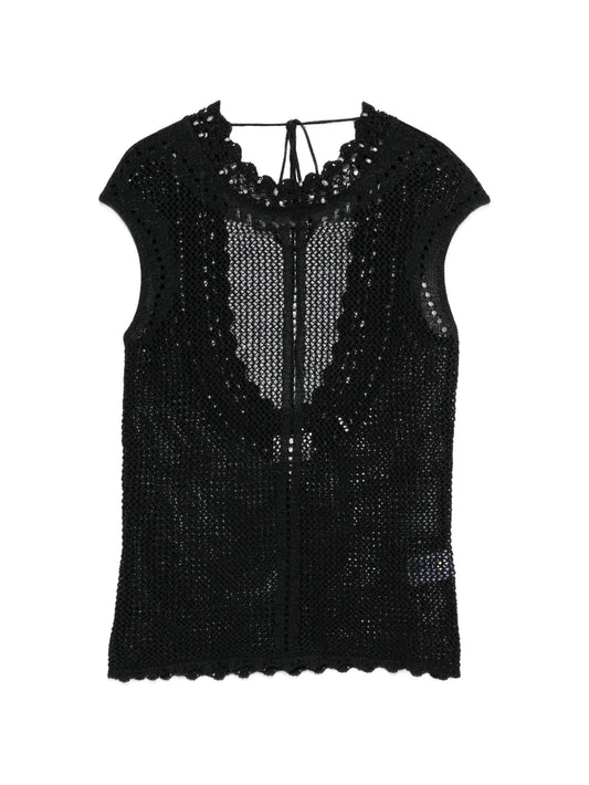 scalloped openwork top