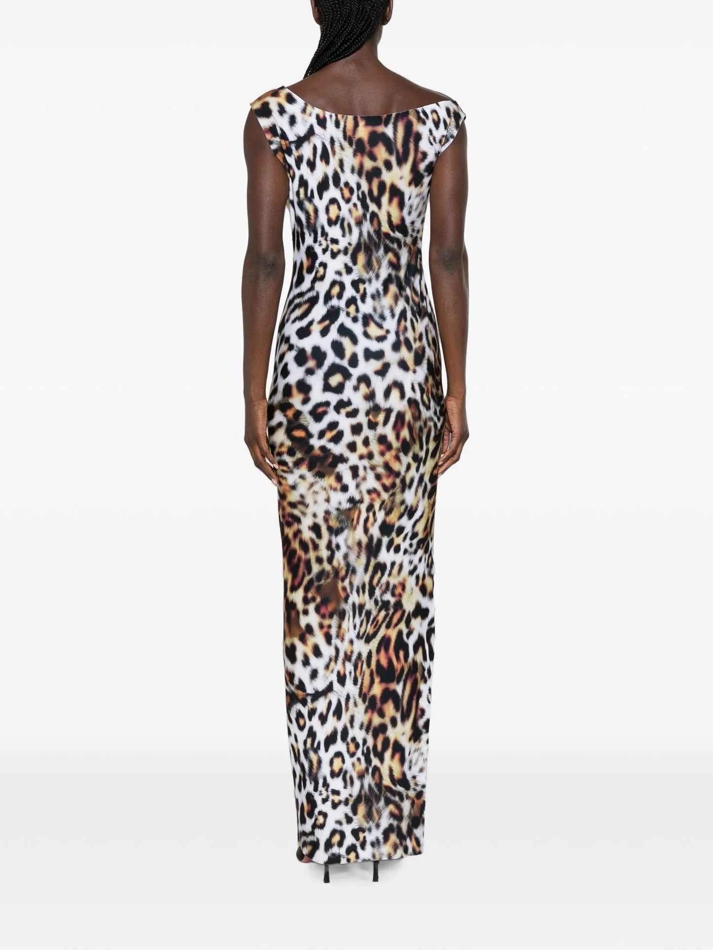 sleeveless animal-print maxi dress