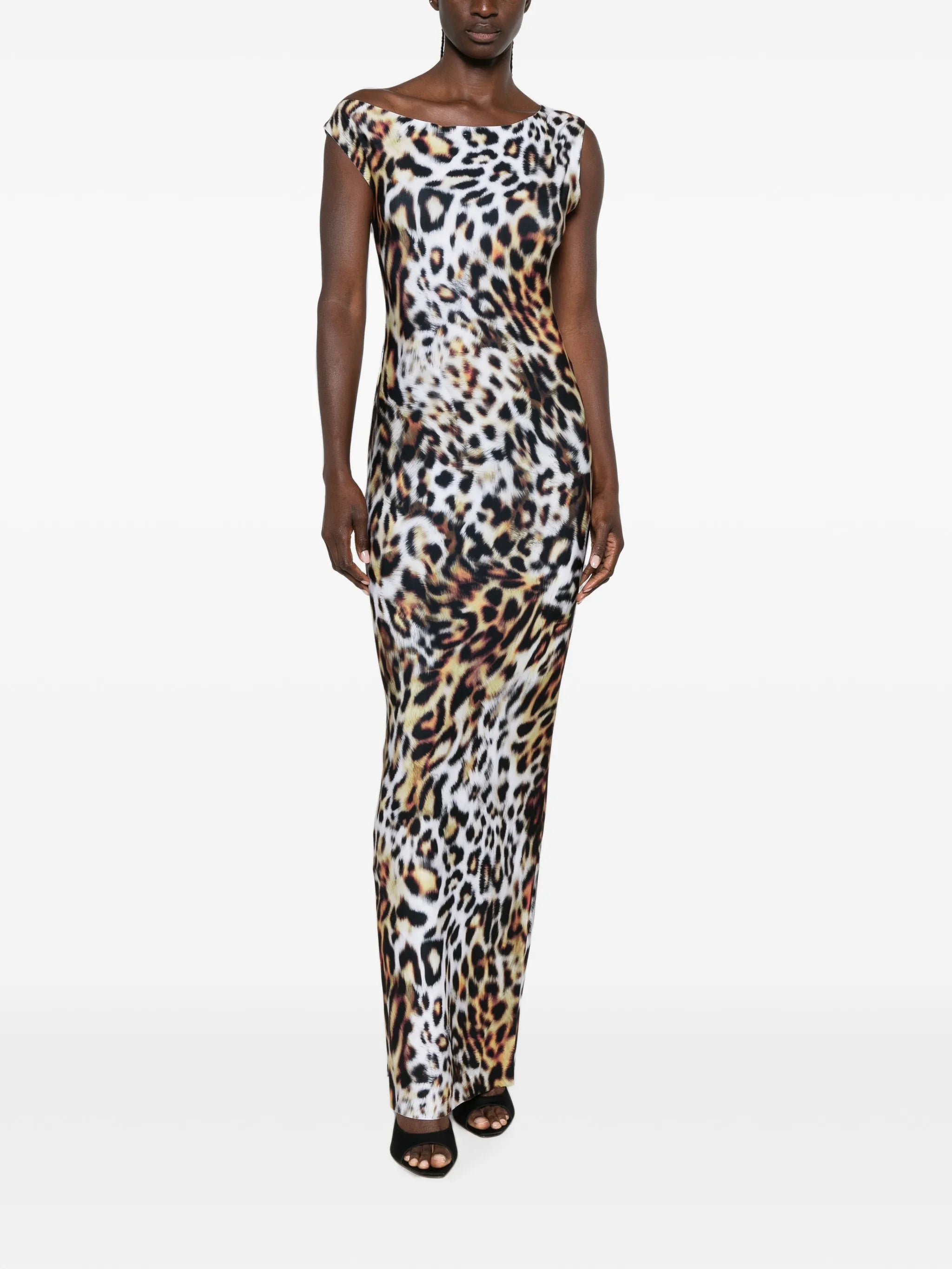 sleeveless animal-print maxi dress