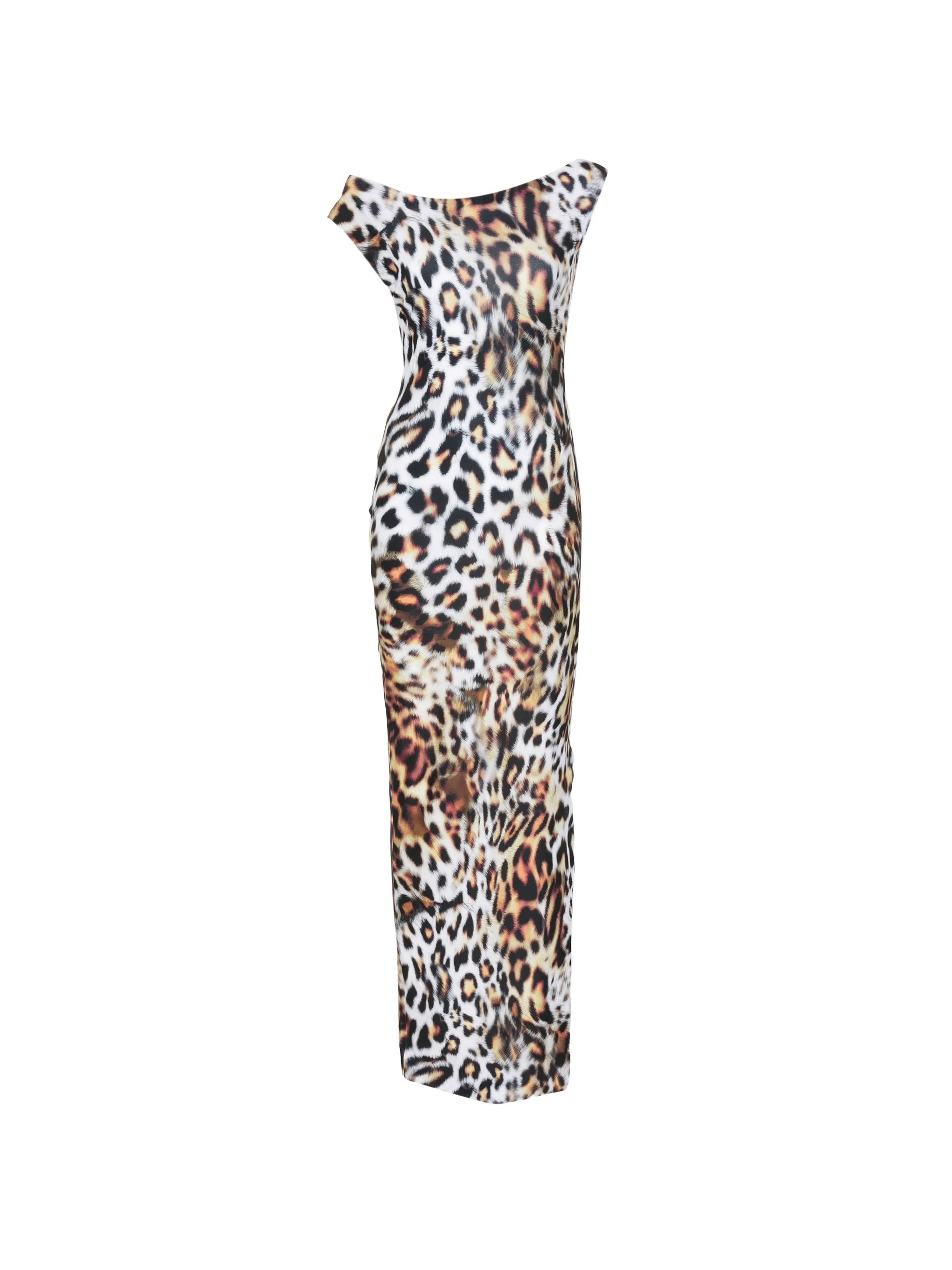 sleeveless animal-print maxi dress
