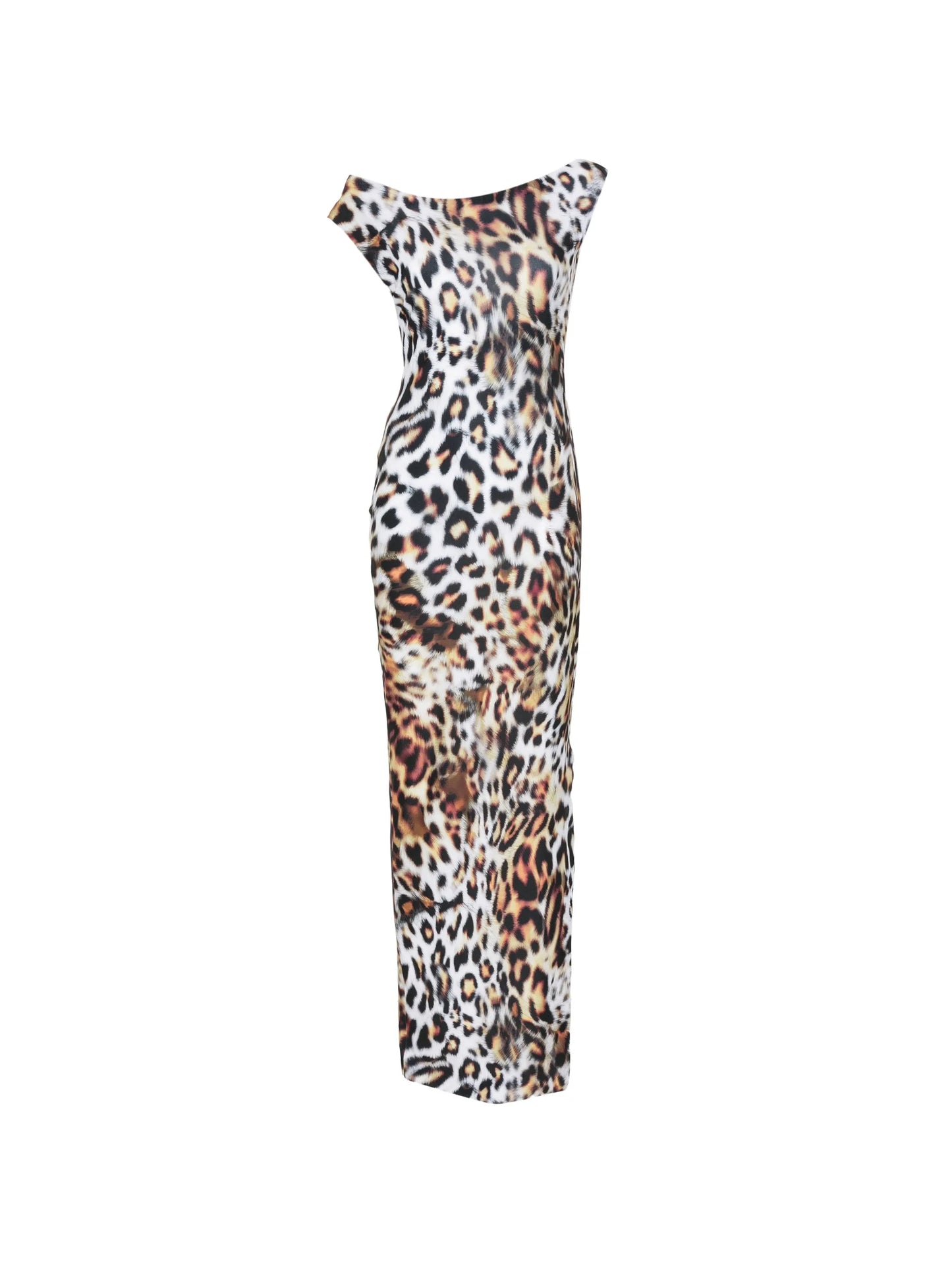 sleeveless animal-print maxi dress