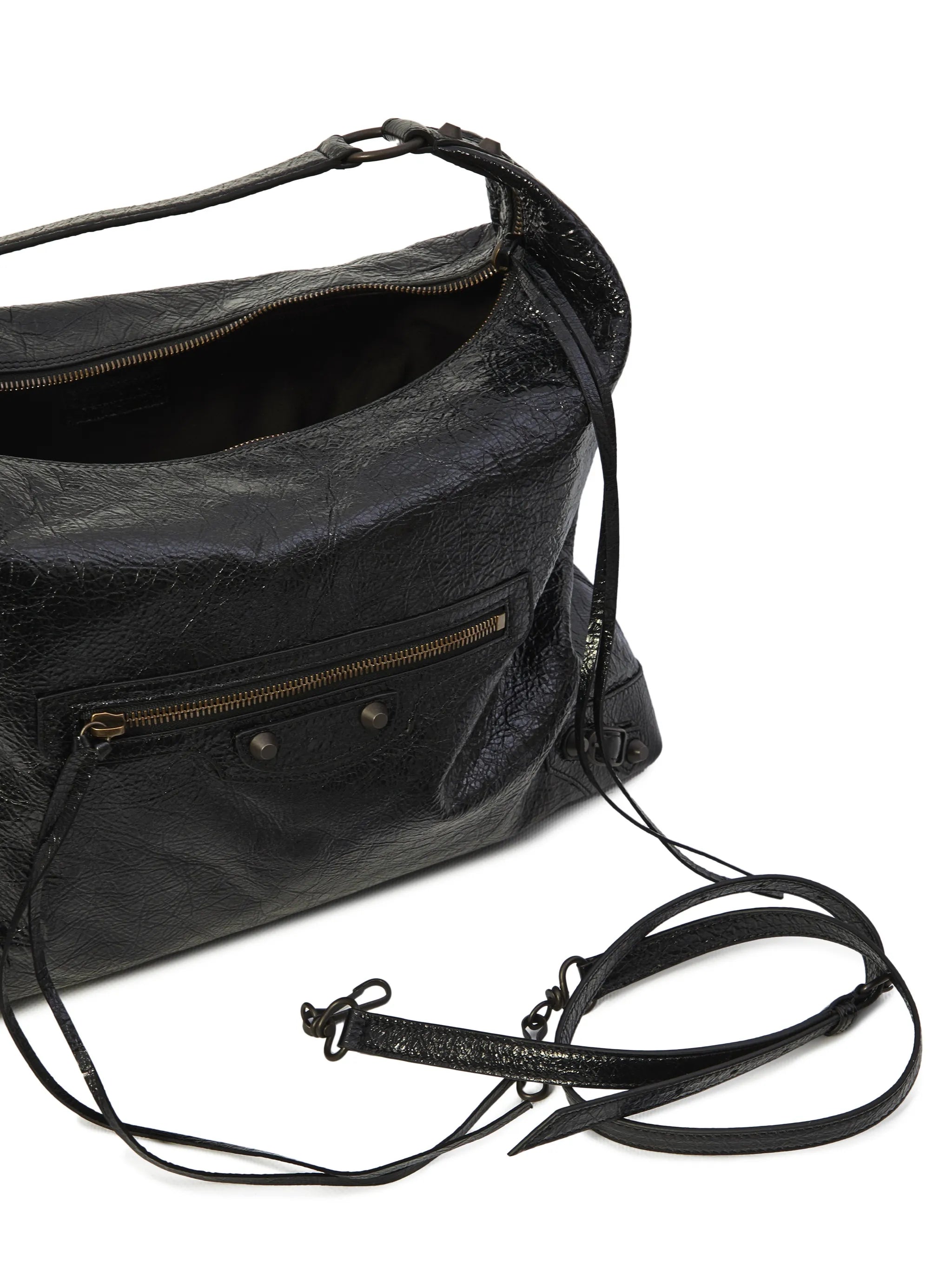 Le City Hobo medium arena zip leather tote bag