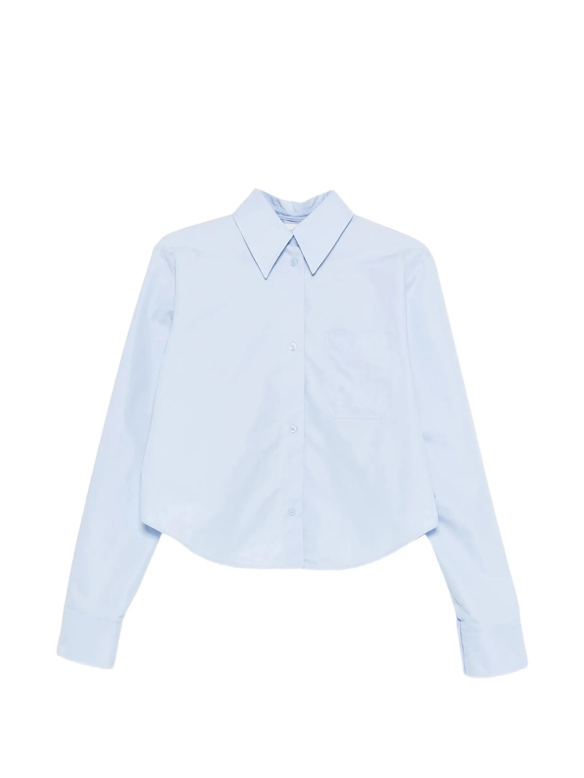 cotton cropped shirt with pleated back