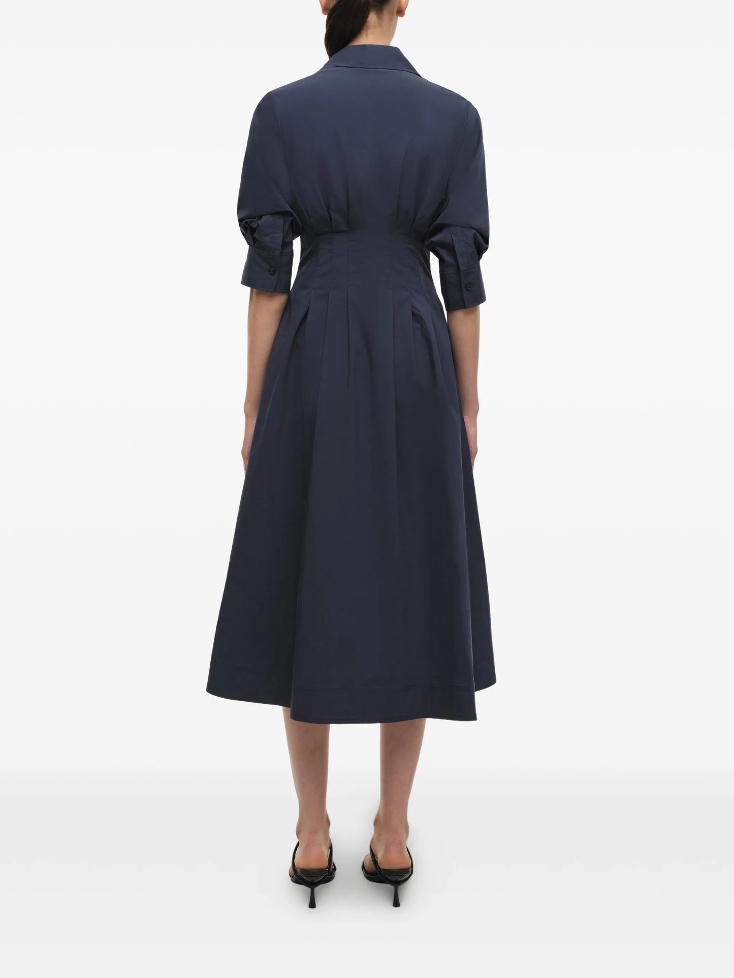 Jazz pintucked cuffed midi dress