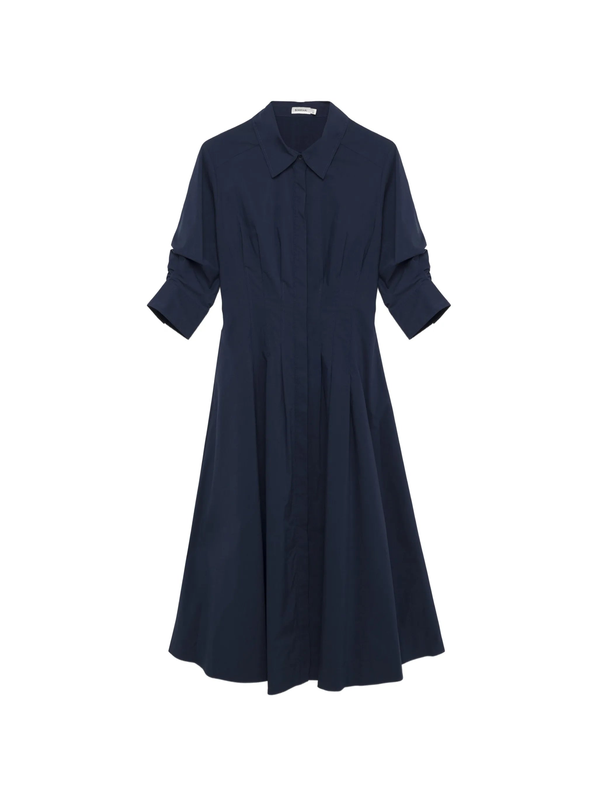Jazz pintucked cuffed midi dress