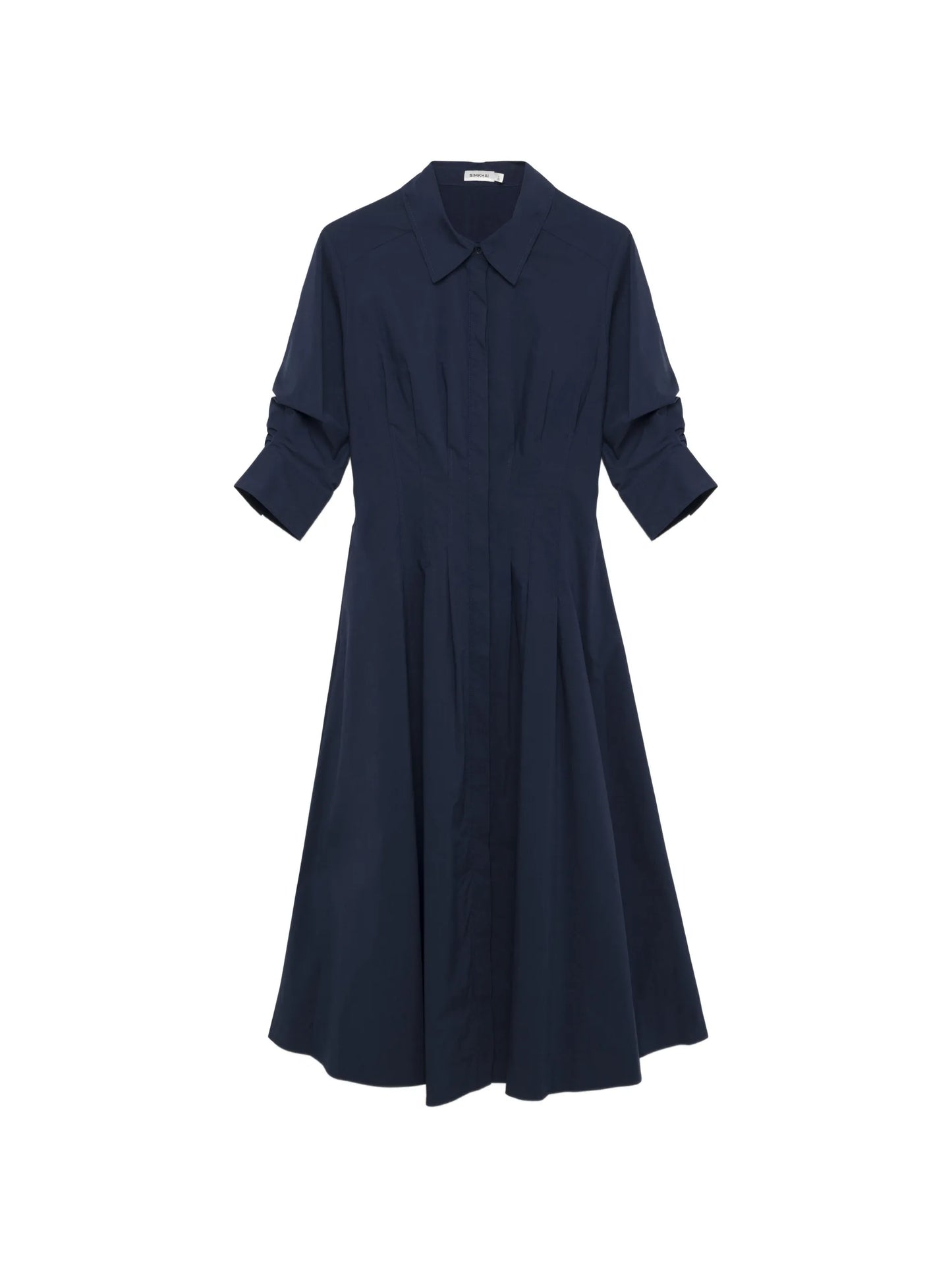 Jazz pintucked cuffed midi dress