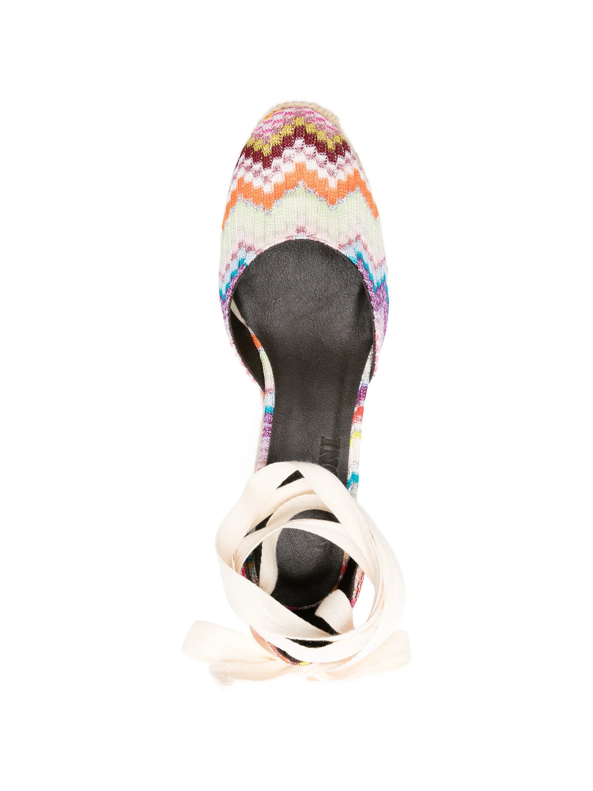 chevron-pattern tie espadrilles