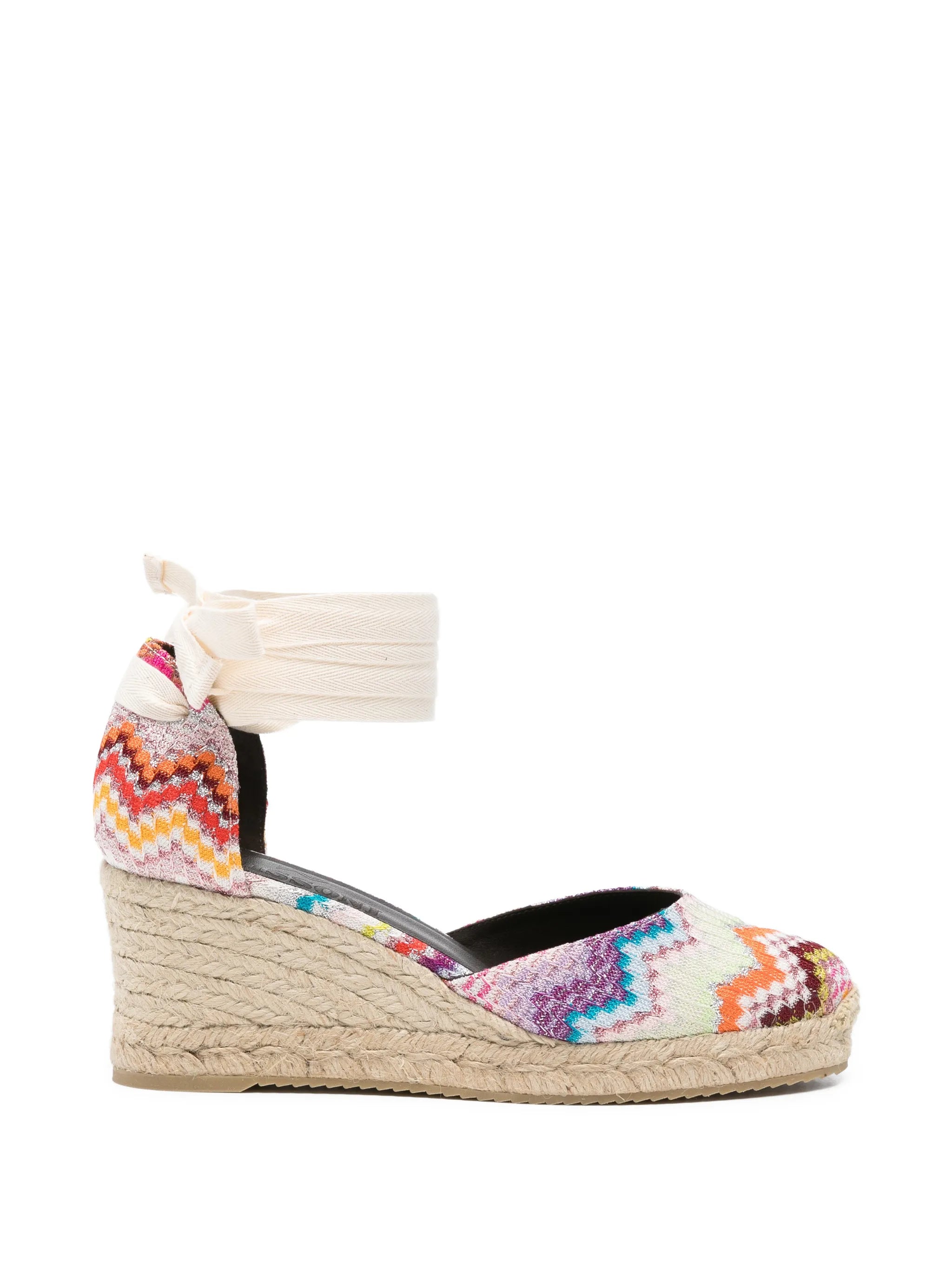chevron-pattern tie espadrilles