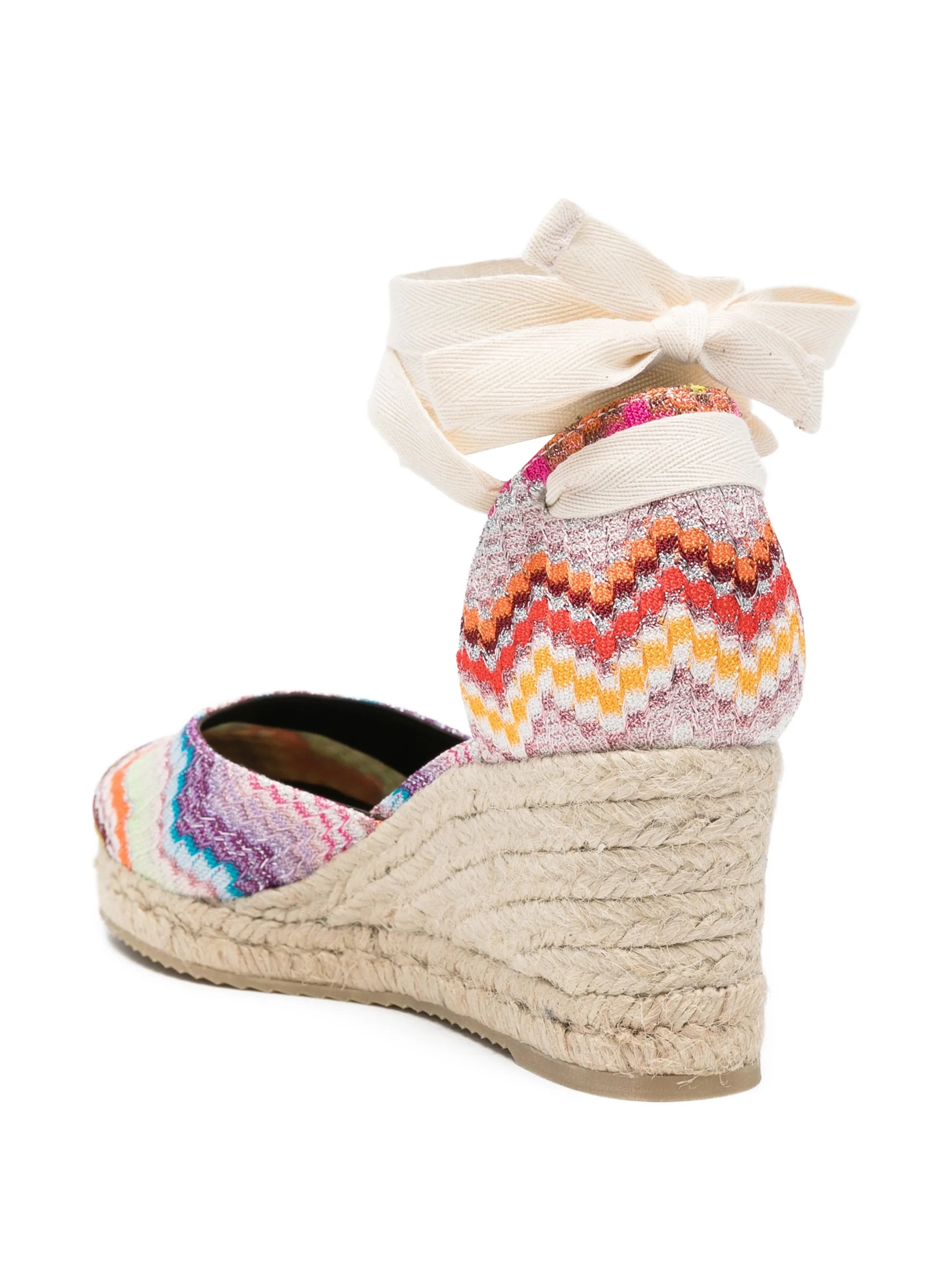 chevron-pattern tie espadrilles