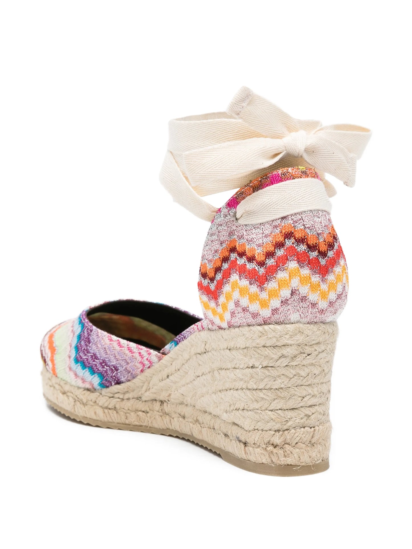 chevron-pattern tie espadrilles