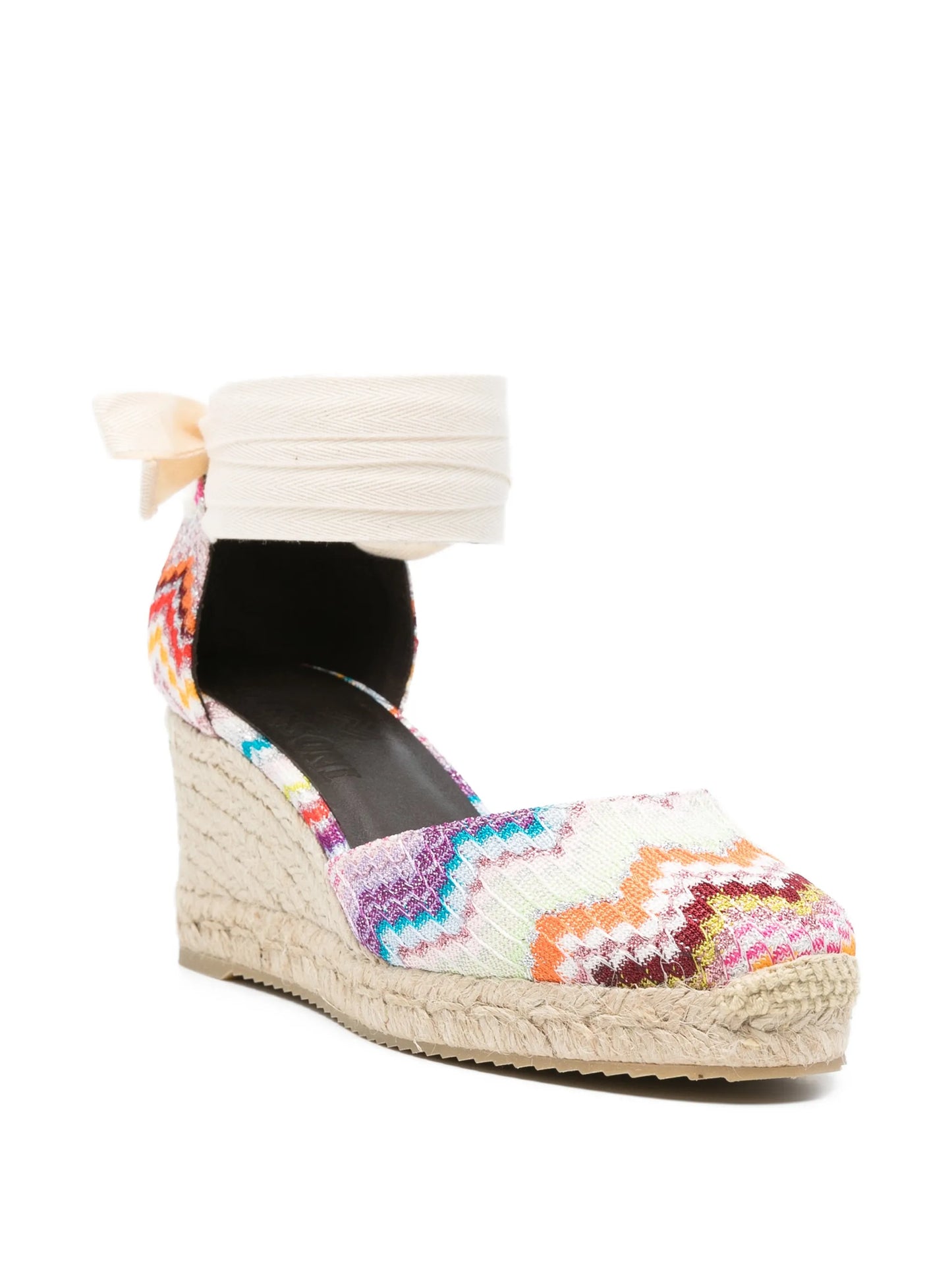chevron-pattern tie espadrilles