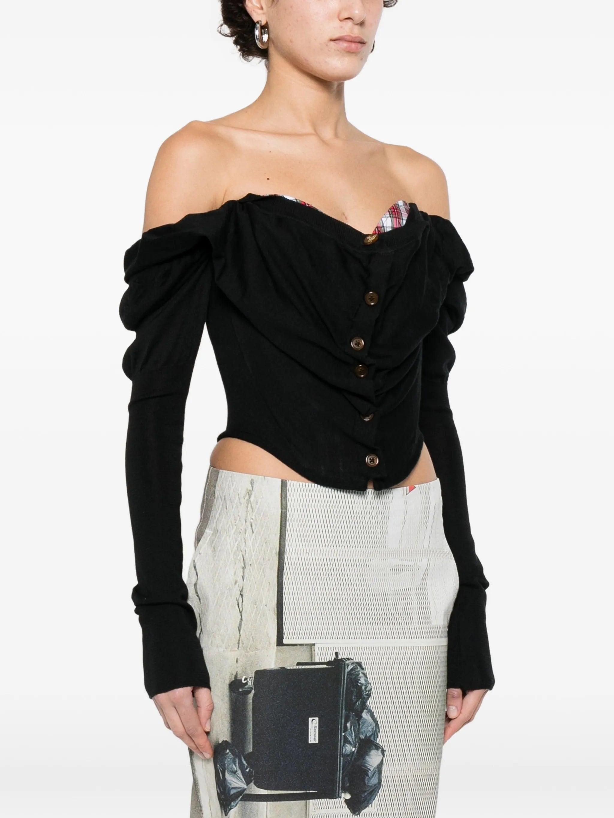 button bea corset top