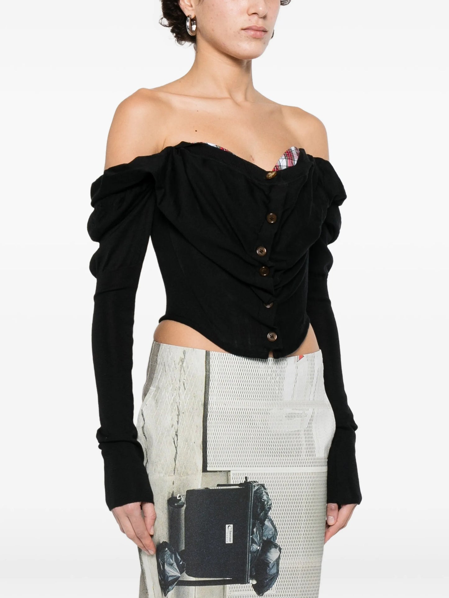 button bea corset top