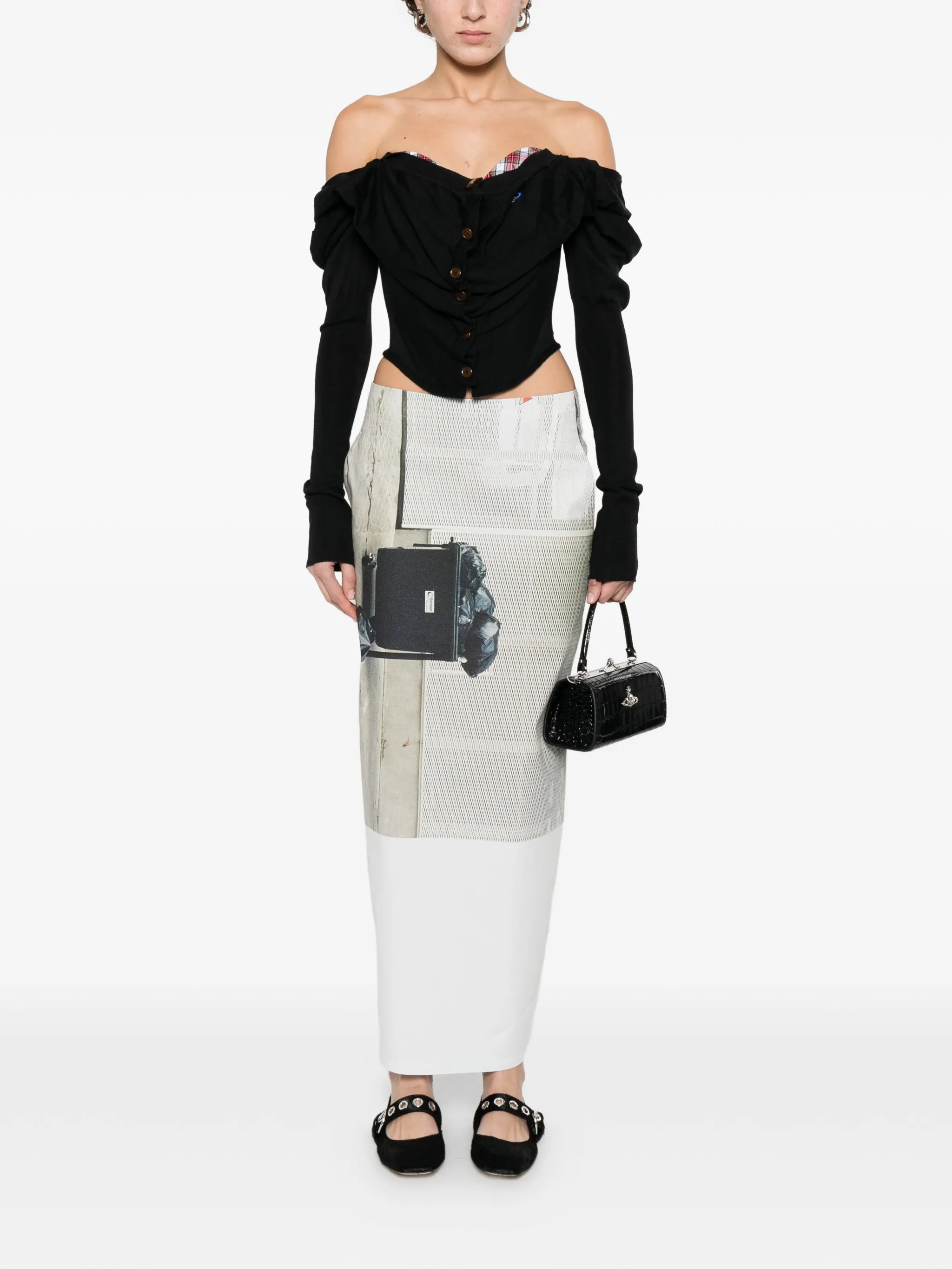 button bea corset top