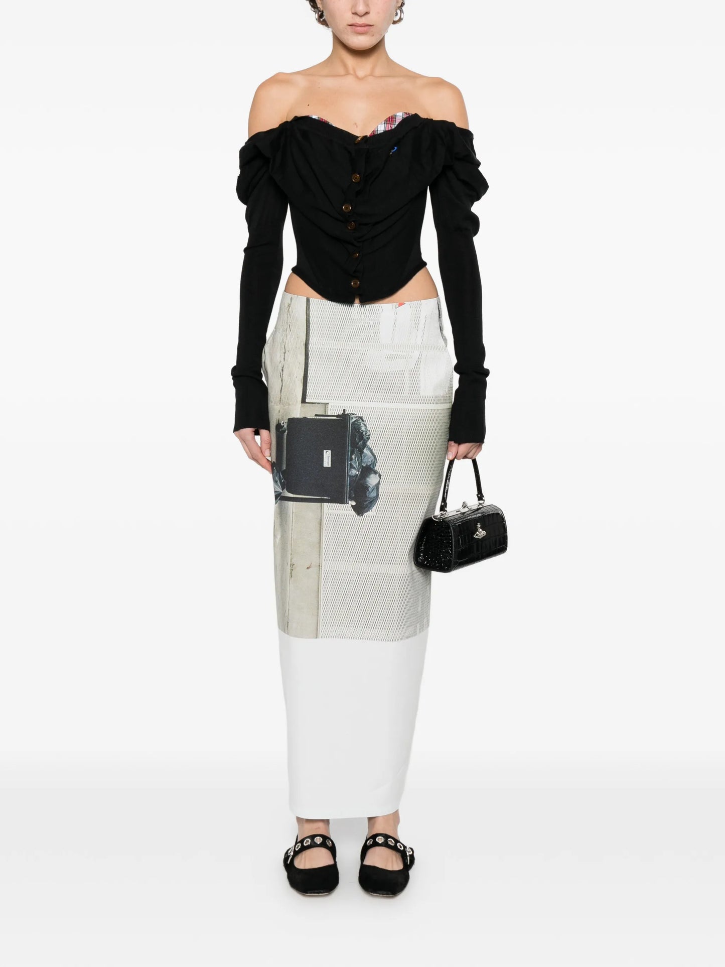 button bea corset top