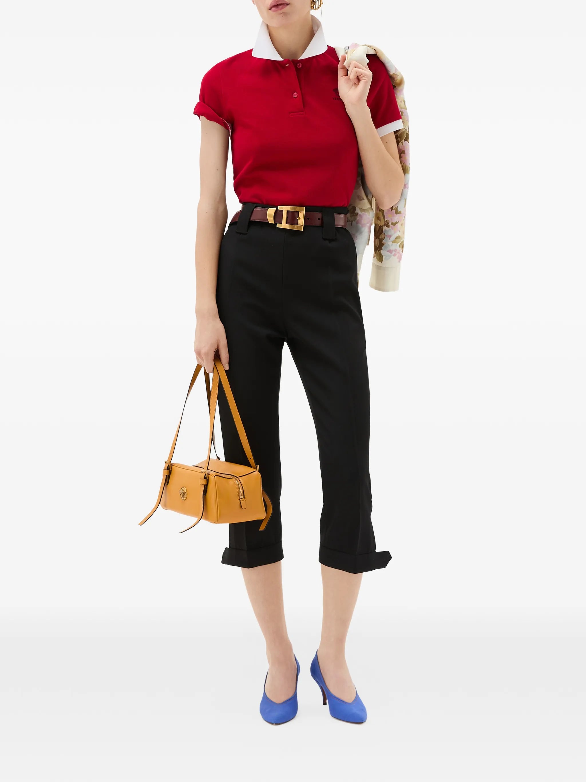 contrast-trim polo shirt