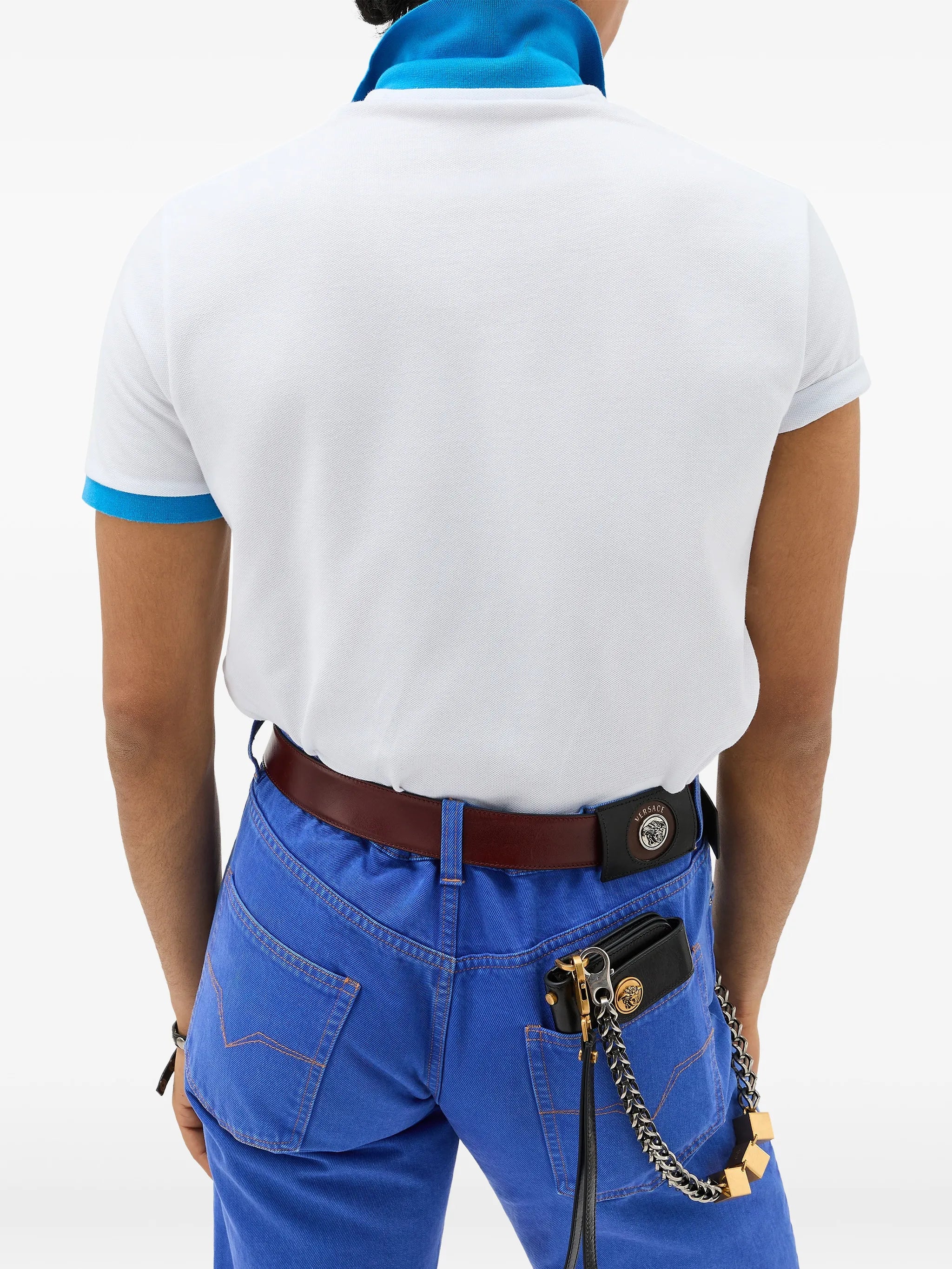 embroidered cotton piqué polo