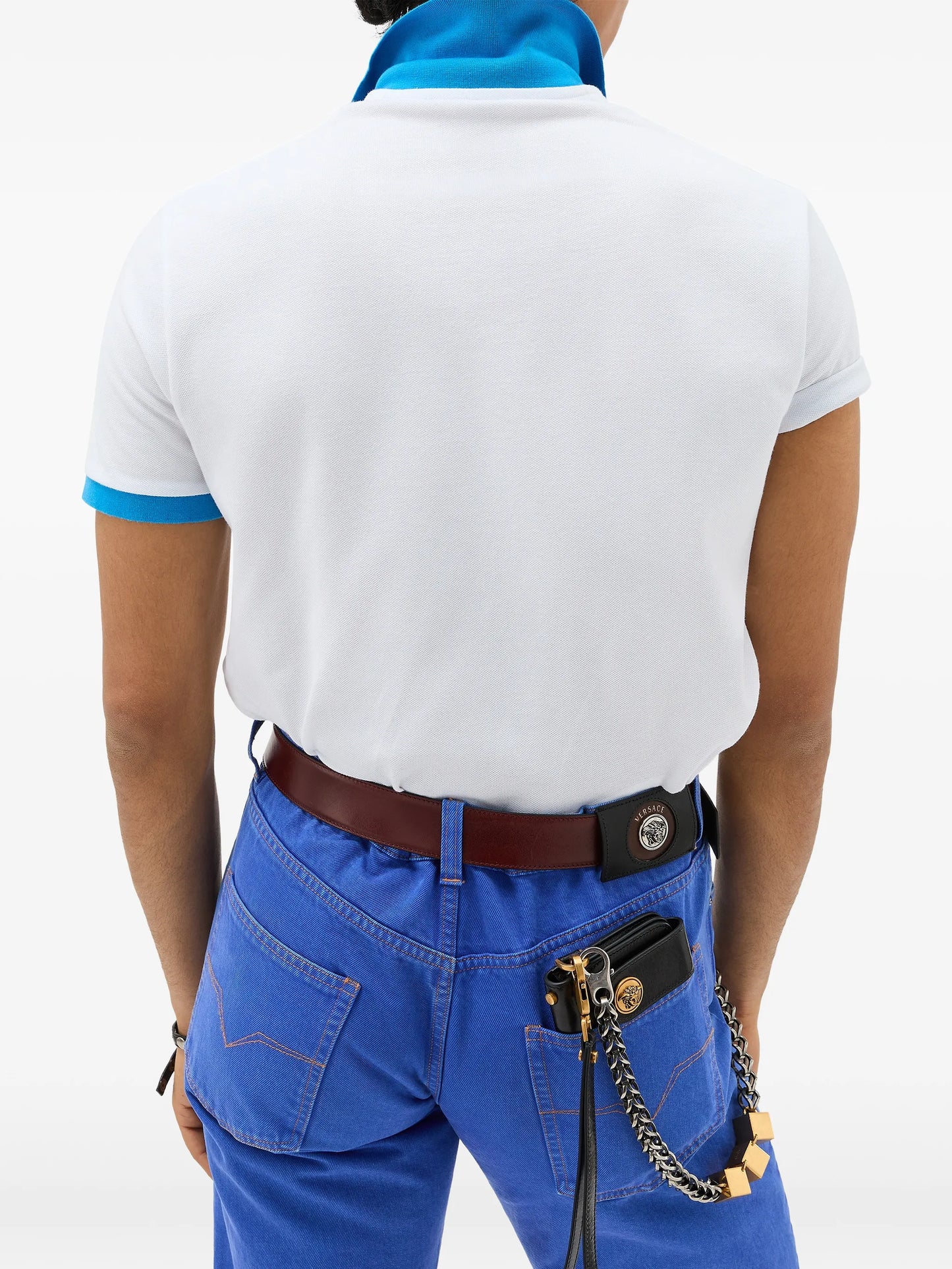 embroidered cotton piqué polo