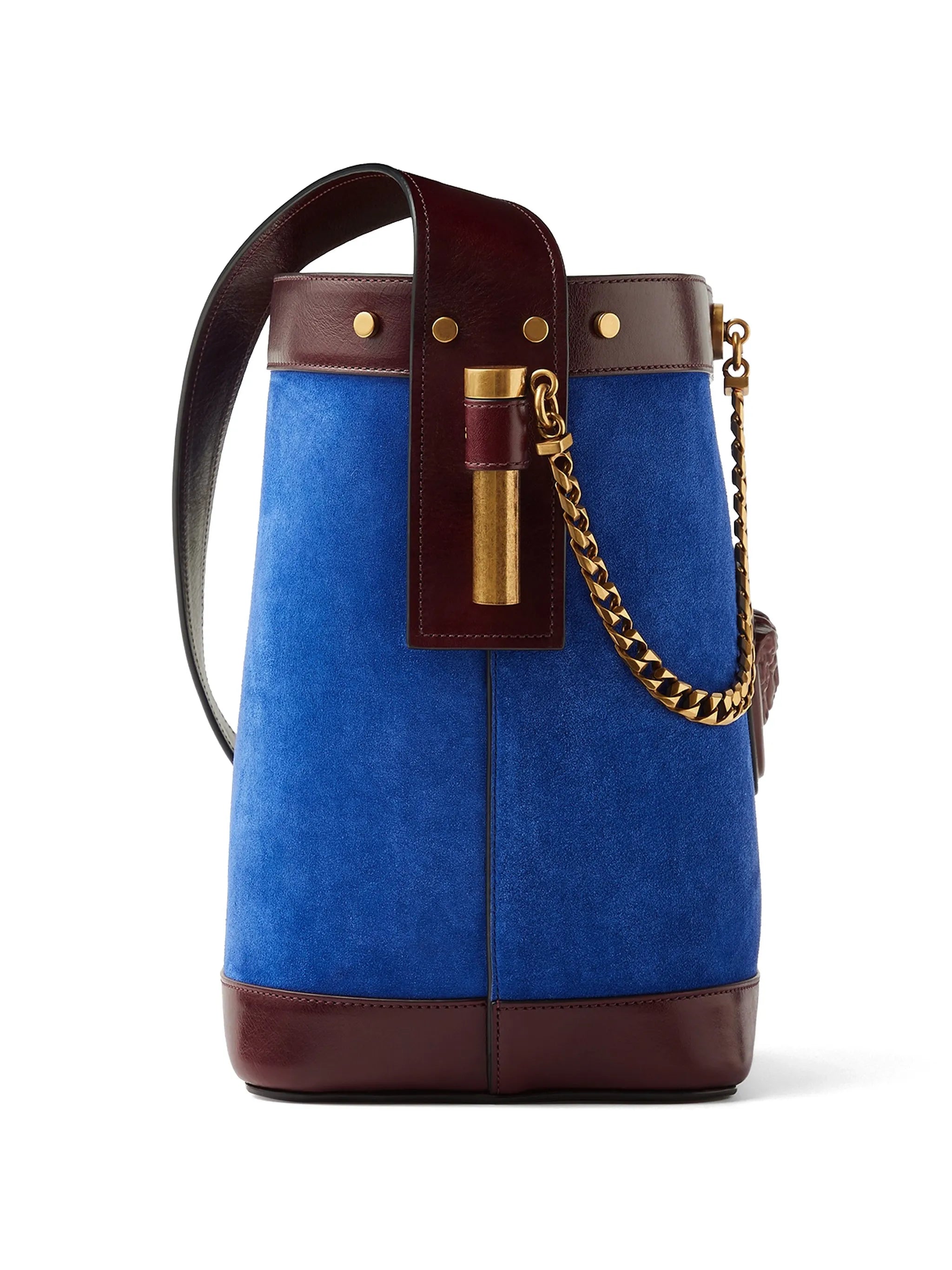 Pivot small suede bucket bag
