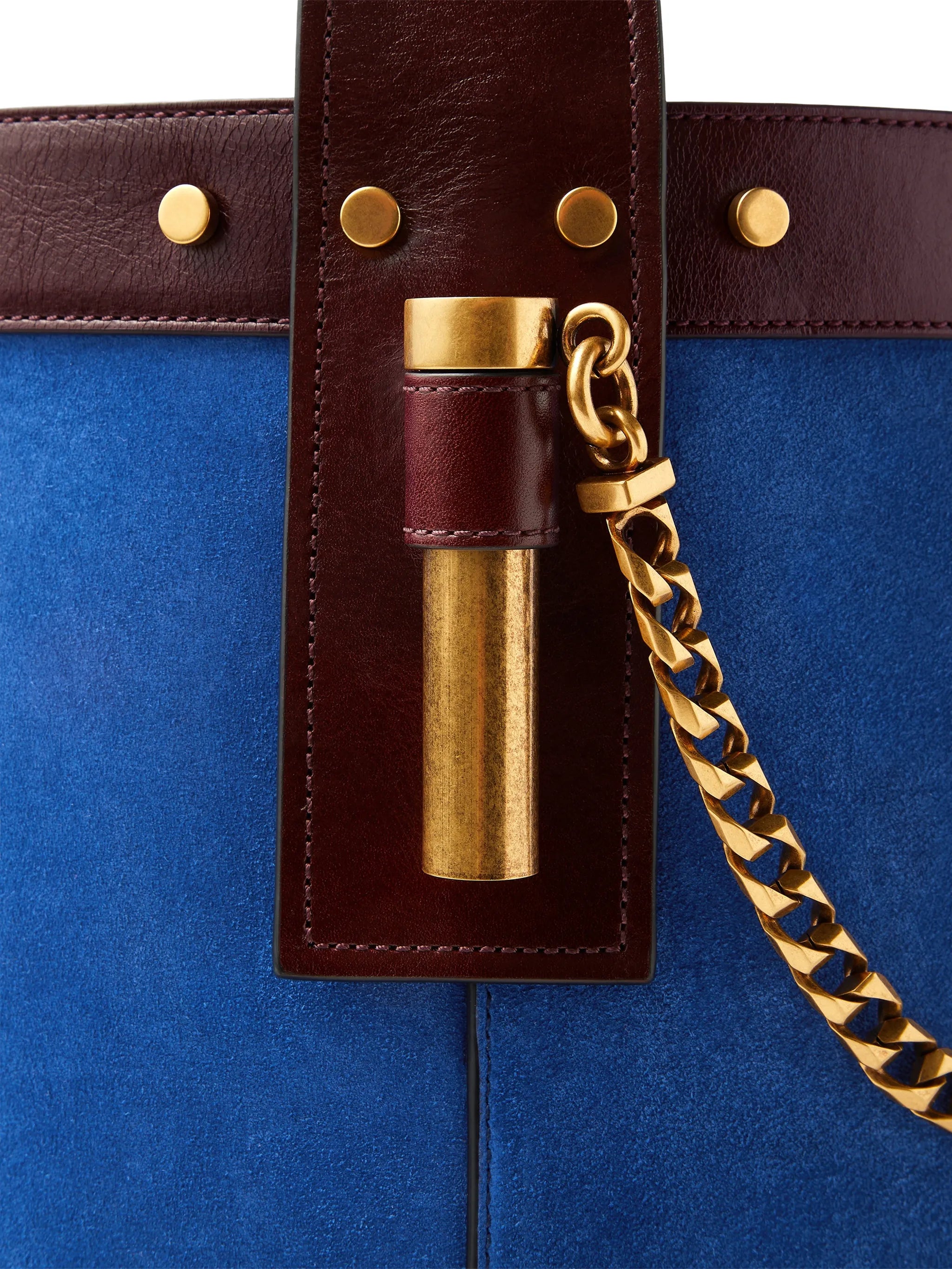 Pivot small suede bucket bag